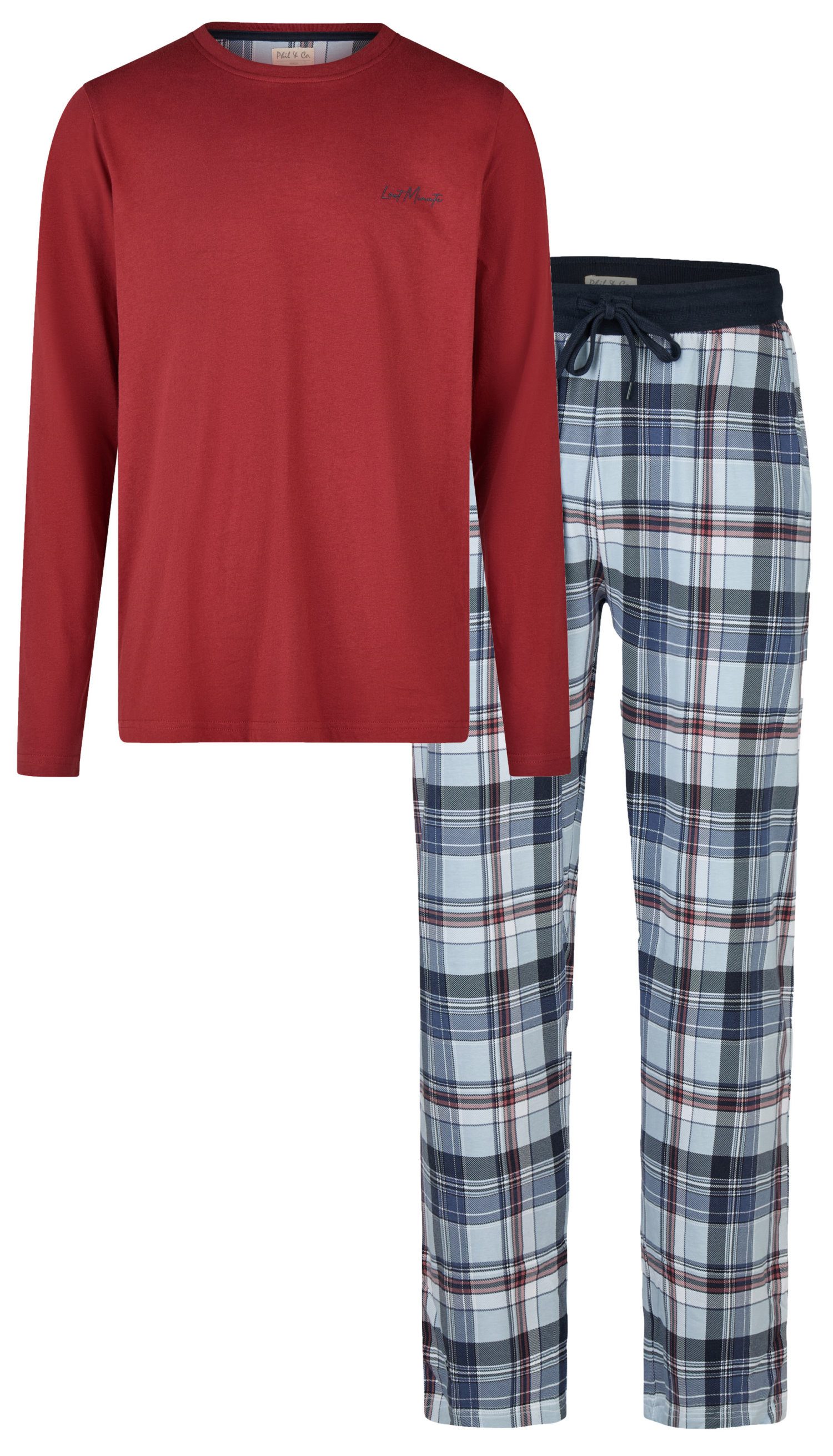 Schlafanzug Herren Pyjama lang modisch