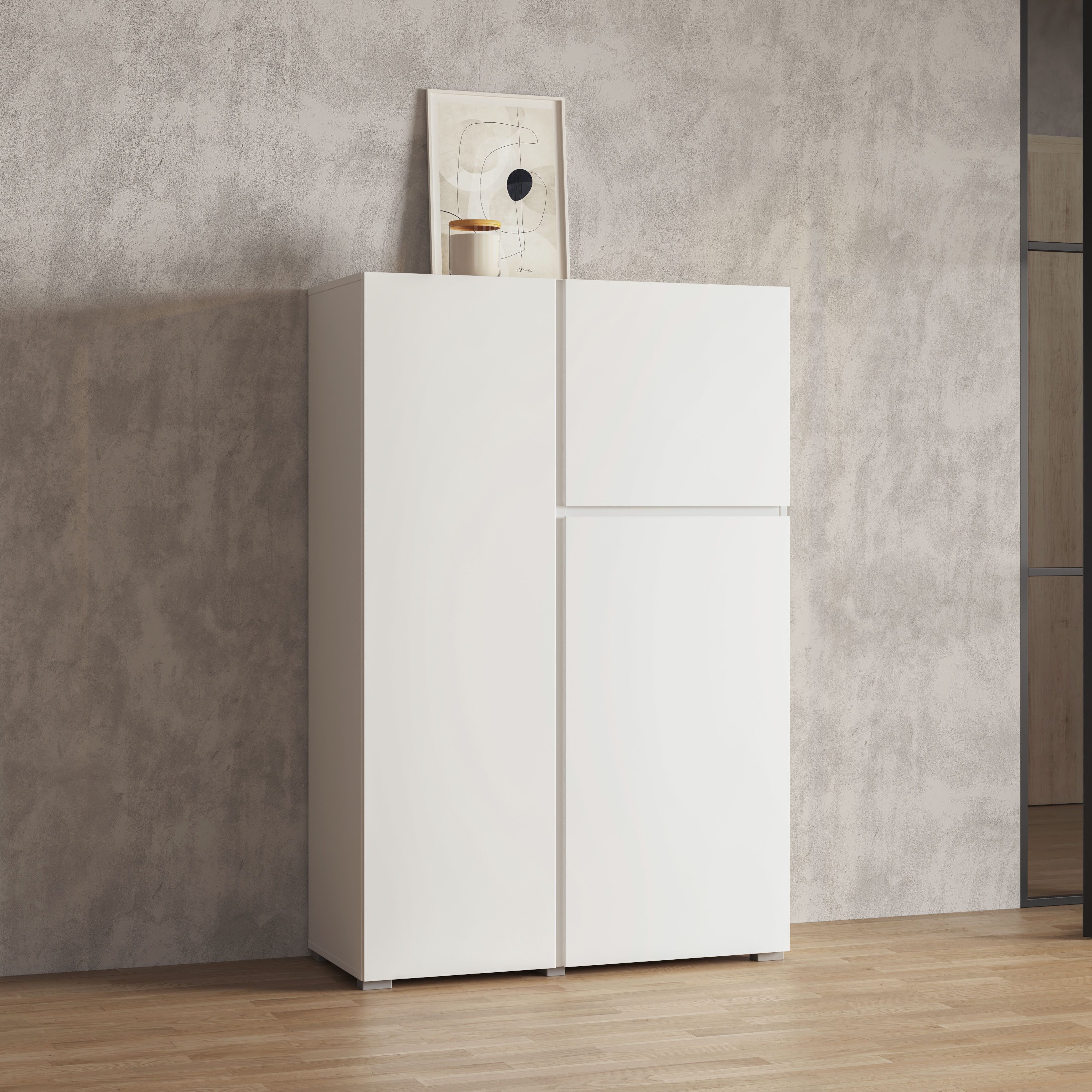 INOSIGN Highboard Metric, Breite 92cm, moderne grifflose Hochkommode 3 Türe günstig online kaufen