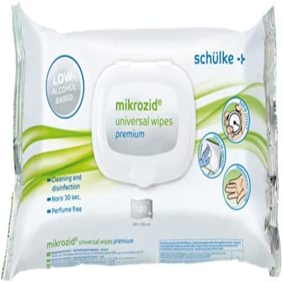 SCHÜLKE & MAYR GmbH Mikrozid Universal Wipes Premium - 100 Tücher Oberflächen-Desinfektionsmittel