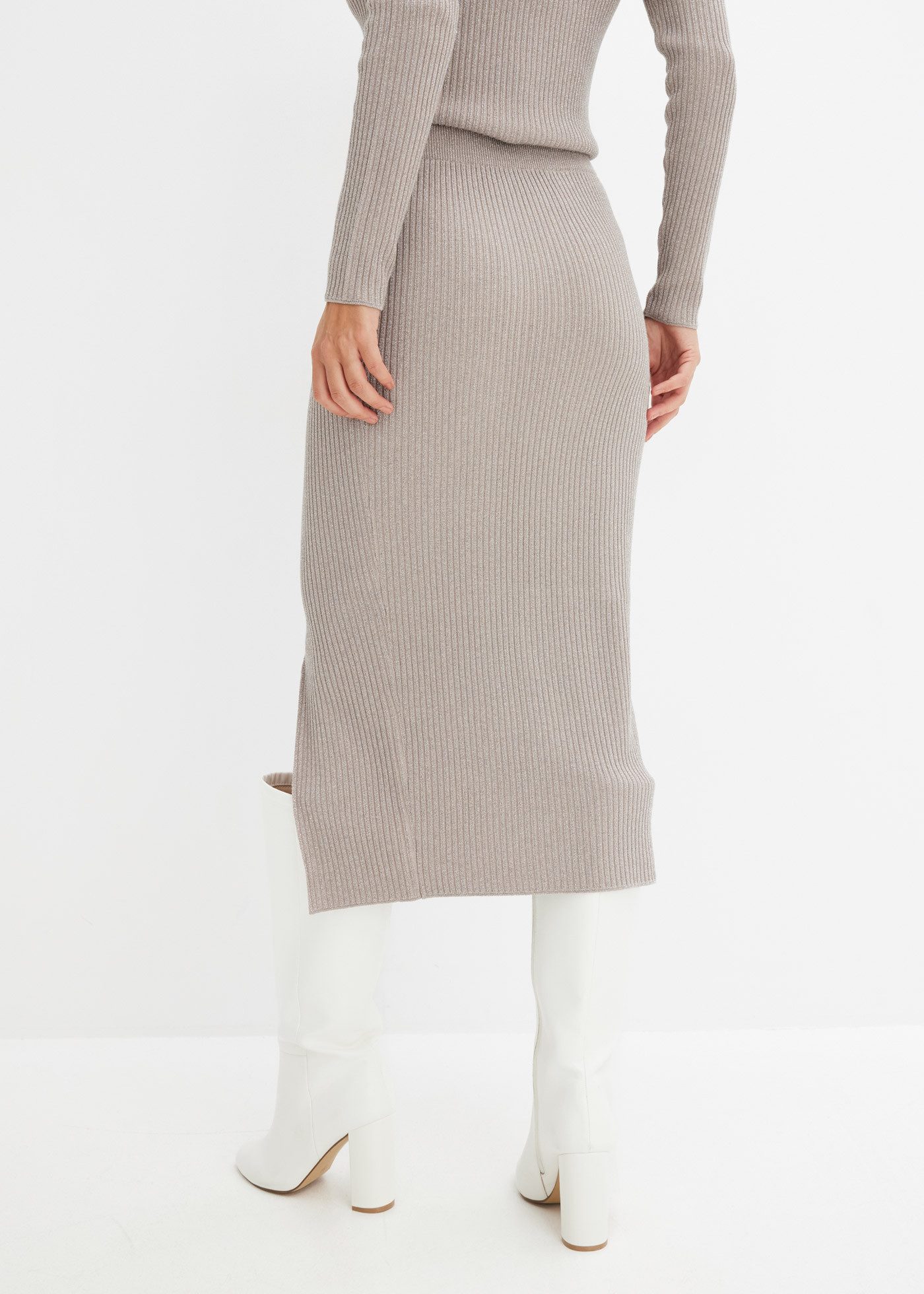 bonprix Strickrock aus Viskose, Polyester, Polyamid und metallisierten Fasern