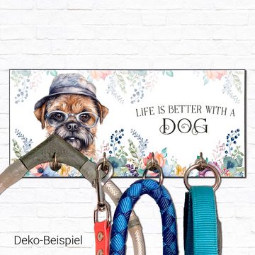 Cadouri Wandgarderobe BORDER TERRIER Design-Hundegarderobe für Hundezubehör (Garderobe mit 4 Haken), MDF, mit abgeschrägten Ecken, handgefertigt, für Hundebesitzer