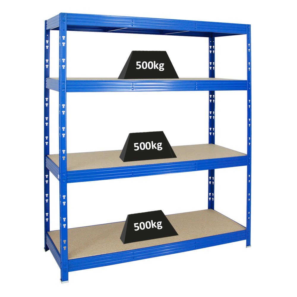 PROREGAL® Schwerlastregal Steckregal Profi-Weitspannregal RHINO bis zu 500kg Fachlast, Stabiles Garagenregal Kellerregal Lastenregal Lagerregal Steckregal