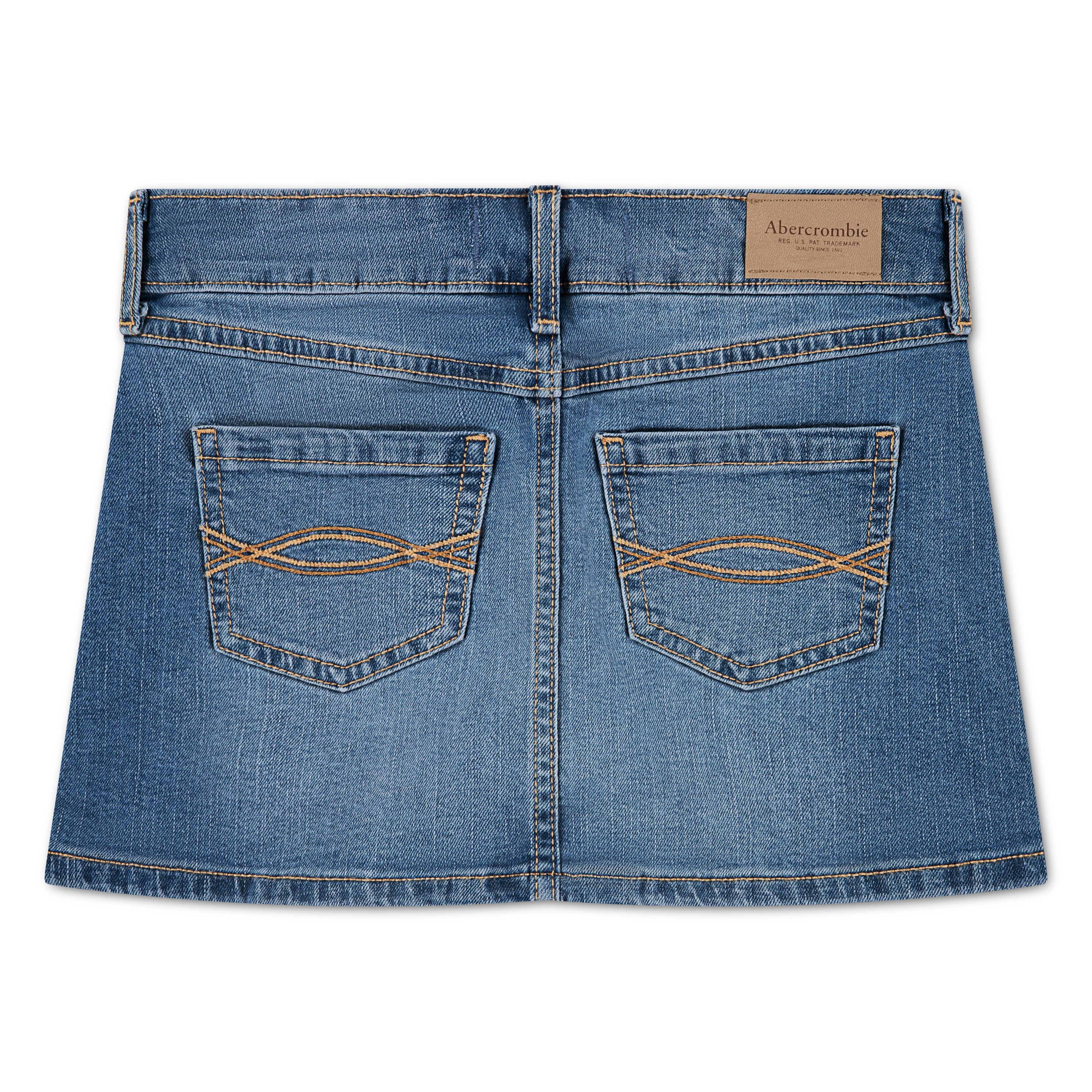 Abercrombie Kids Jeansrock AFG DROP WAIST PLEATED MINI SK Minirock / Sommerock Jeans-Qualität