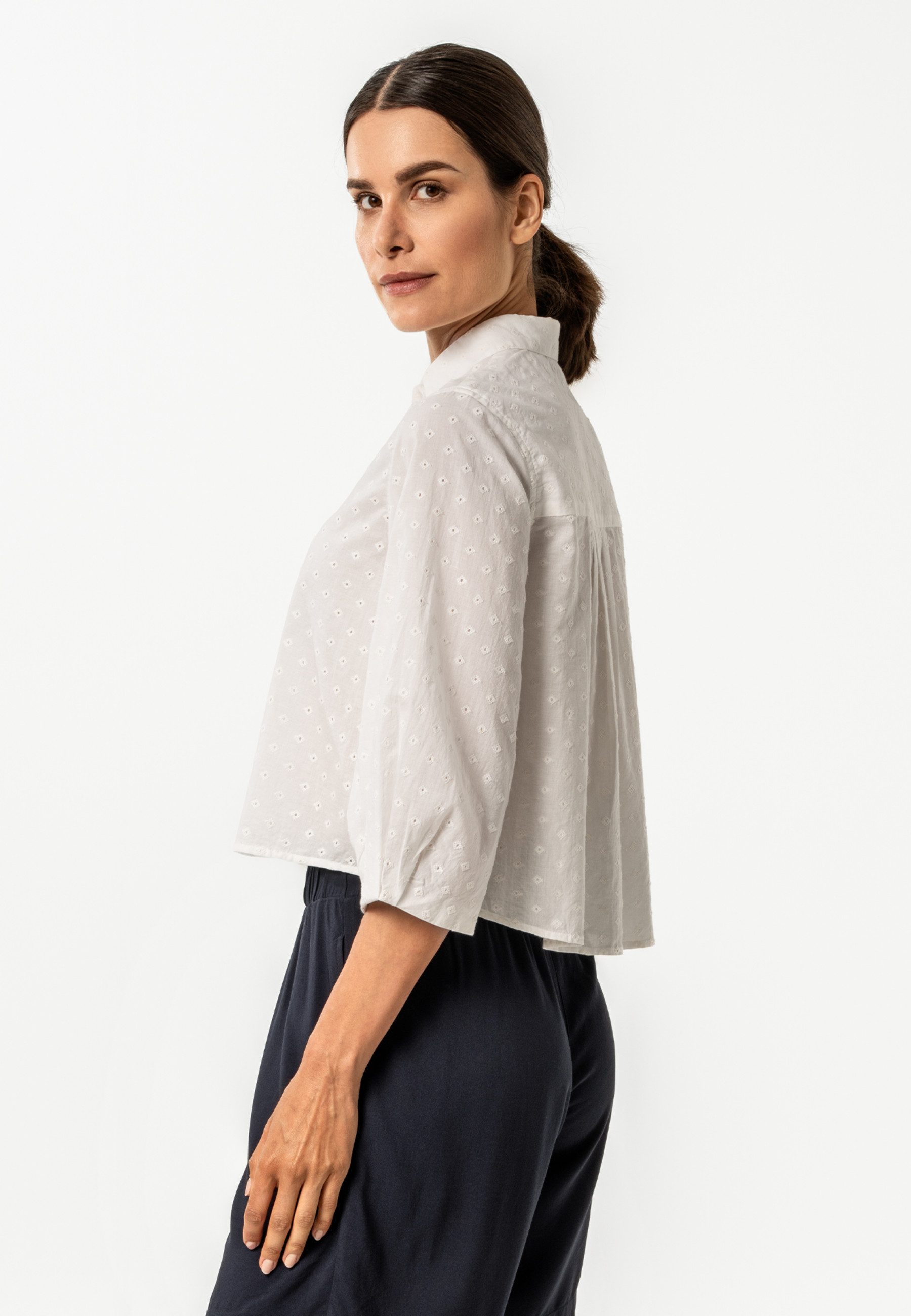 LIVING CRAFTS Hemdbluse AGNEETHA GOTS zertifiziert