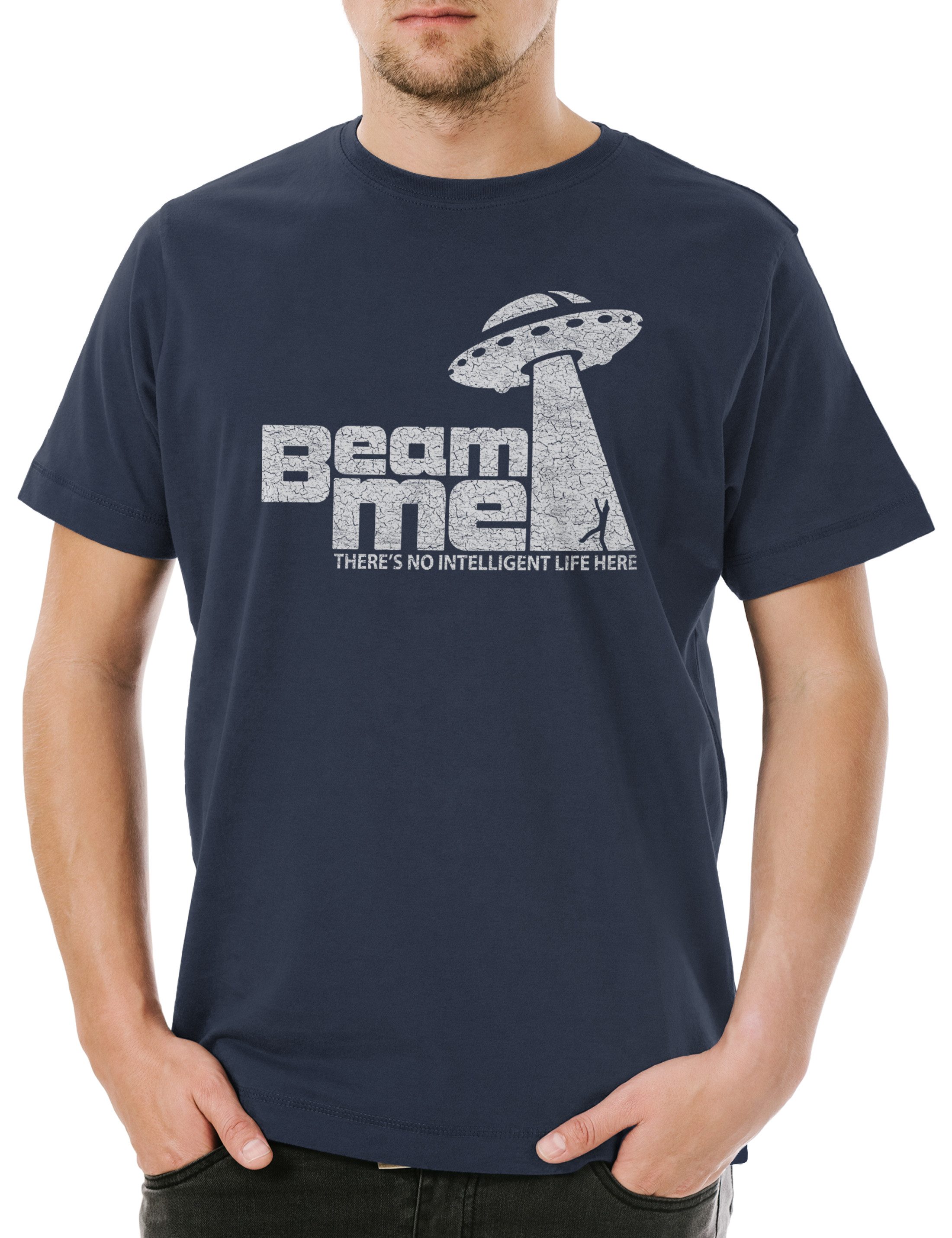 Print-Shirt Urban Backwoods UFO Beam Me Herren T-Shirt