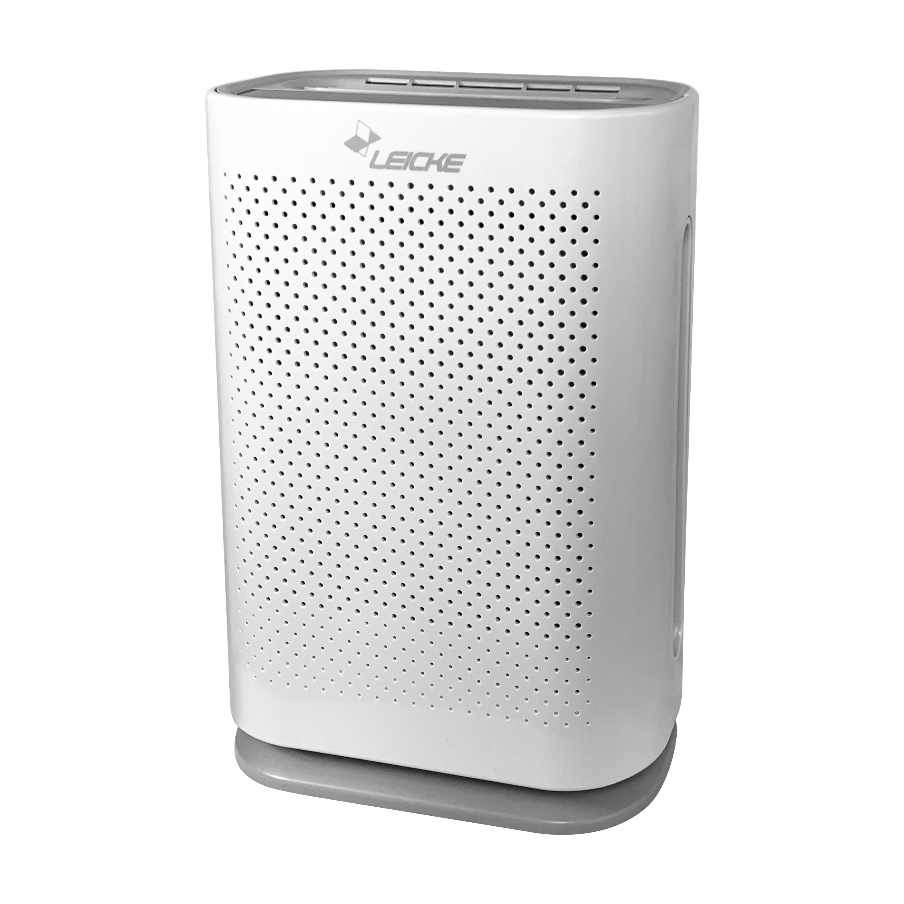 Leicke Luftreiniger UV Desinfektions Luftreiniger PureO2 mit Luftqualitätsmesser, für 80 m² Räume, Smart Air Purifier mit HEPA 13 Filter und UVC Lampe,99%Filterleistung