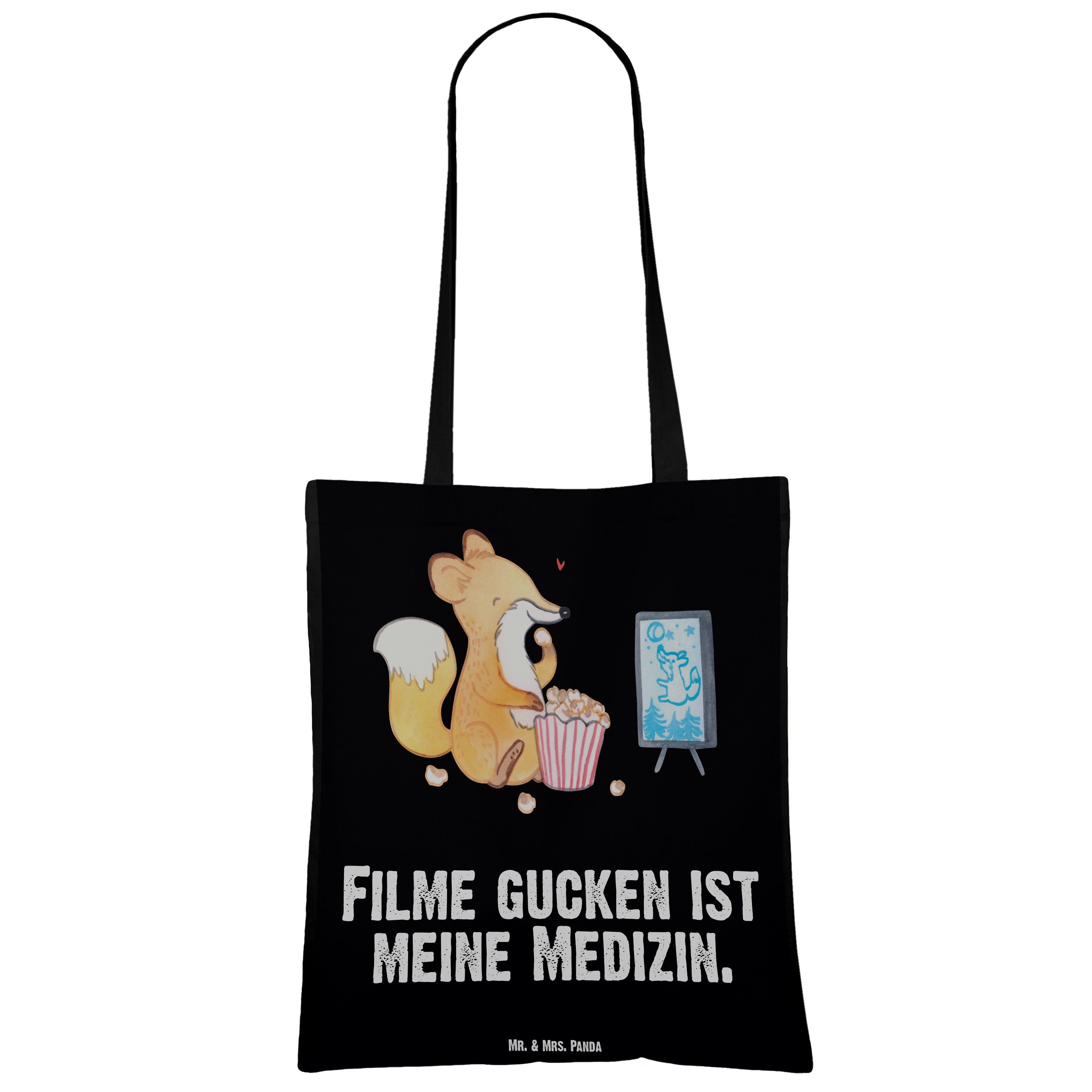 Mr. & - Tragetasche Fuchs Geschenk, Sportart, Medizin (1-tlg) - Filme Schwarz Panda gucken Dankeschön Mrs