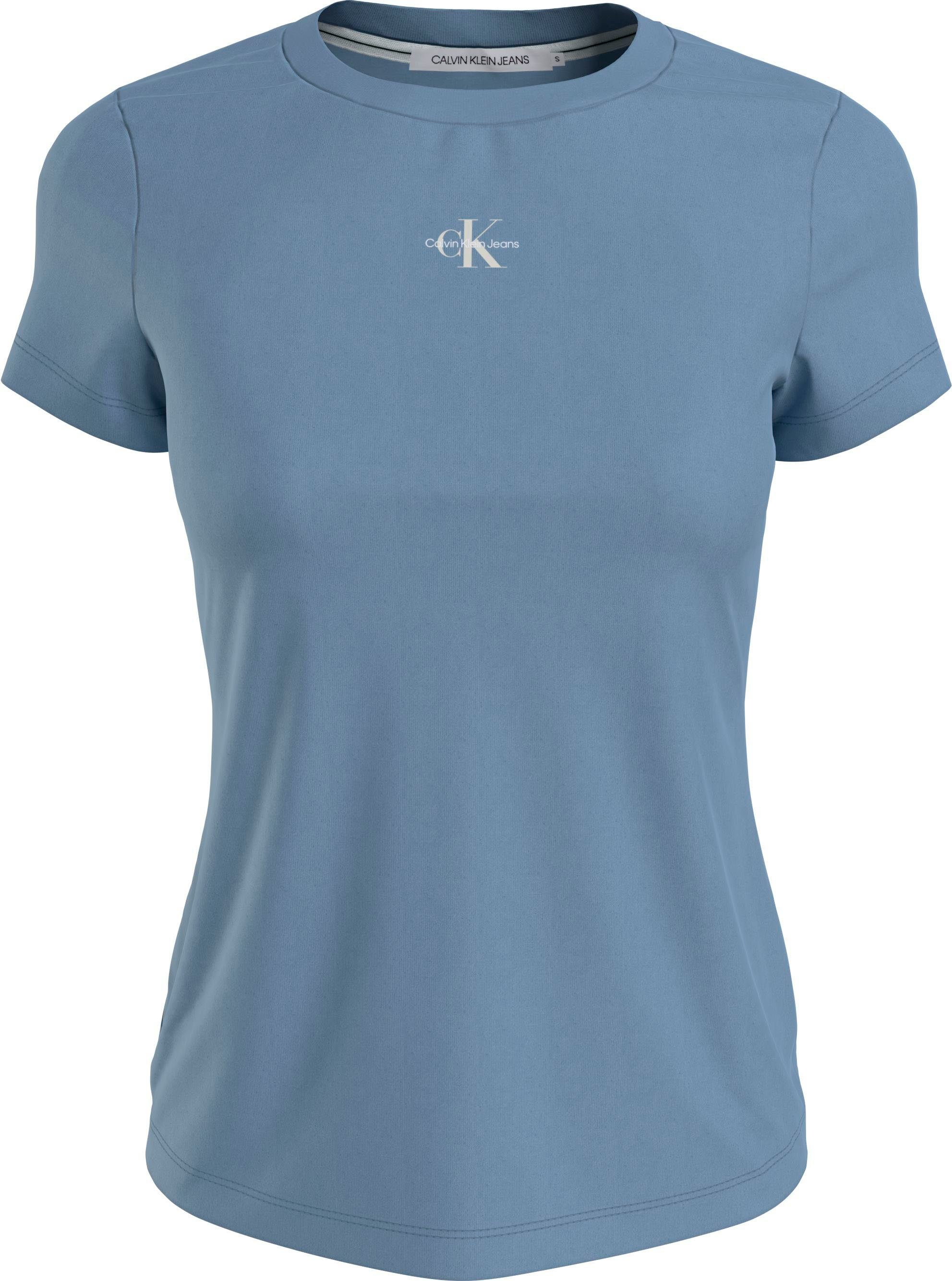 Calvin Klein Jeans mit Blue TEE Iceland MONOLOGO Rundhalsausschnitt SLIM FIT MICRO T-Shirt