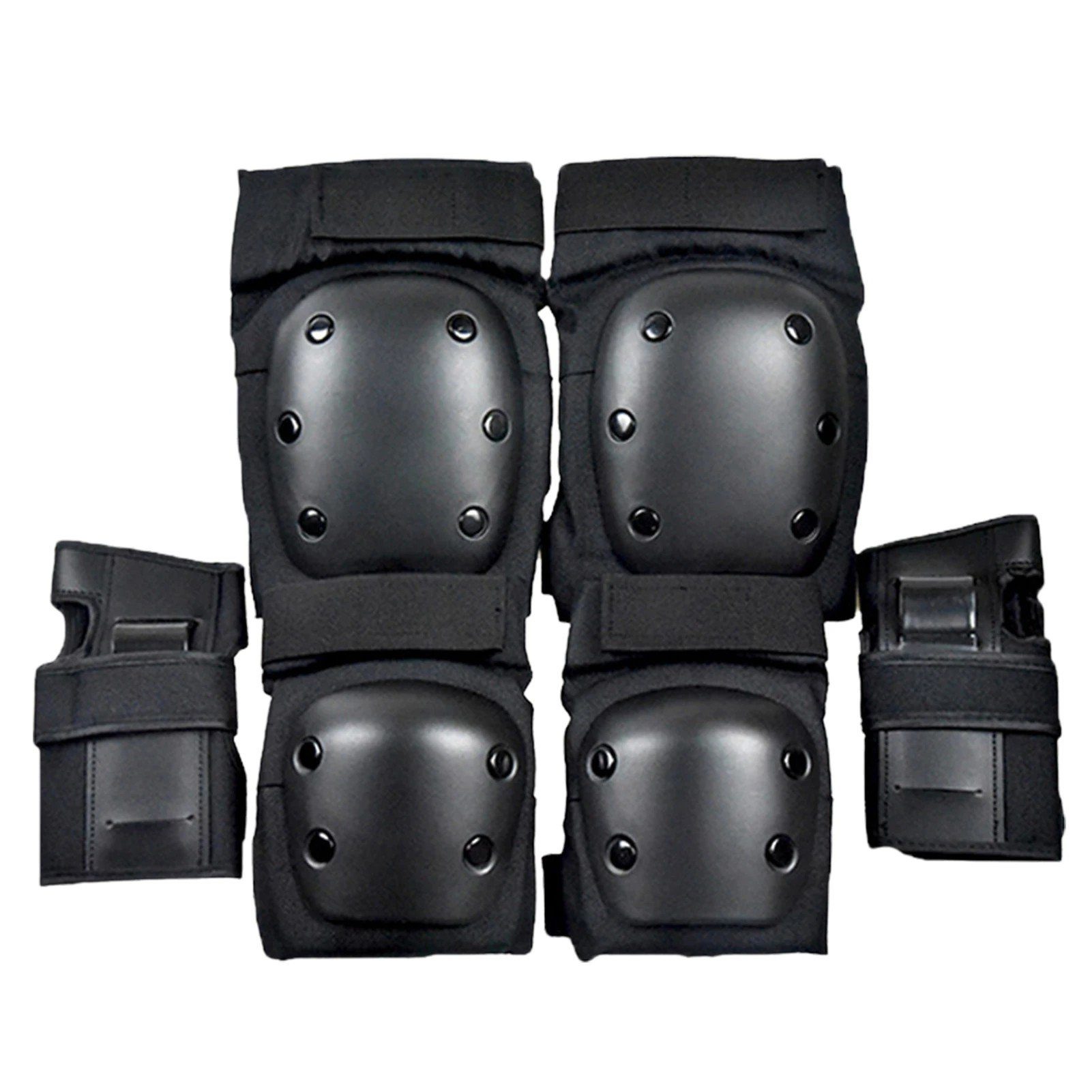 MAXOfit® 6-teiliges Protektoren-Set Knie und Ellenbogenschützer in Schwarz 