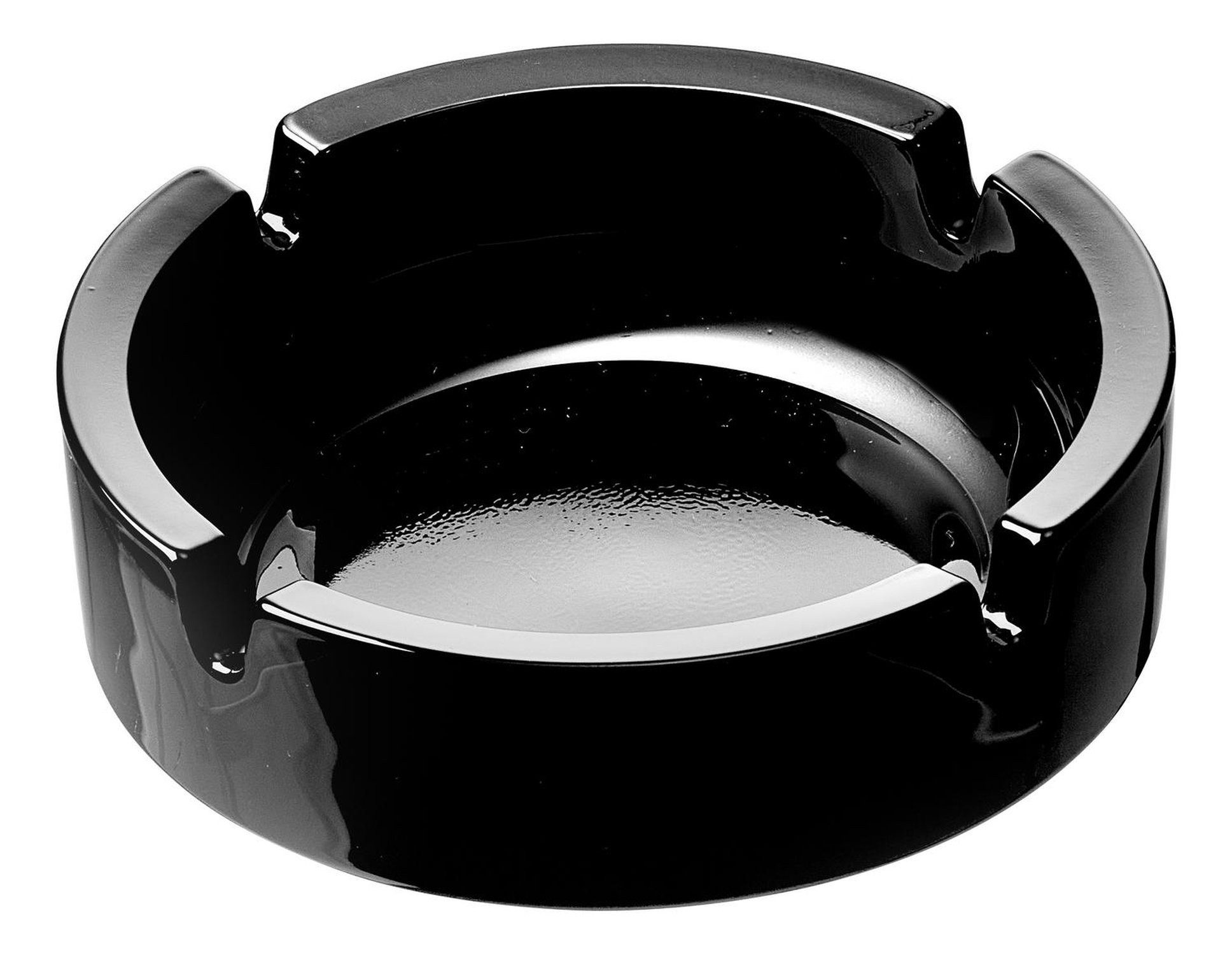 Ritzenhoff & Breker Aschenbecher Runder Aschenbecher Karo aus Glas 10 cm Schwarz
