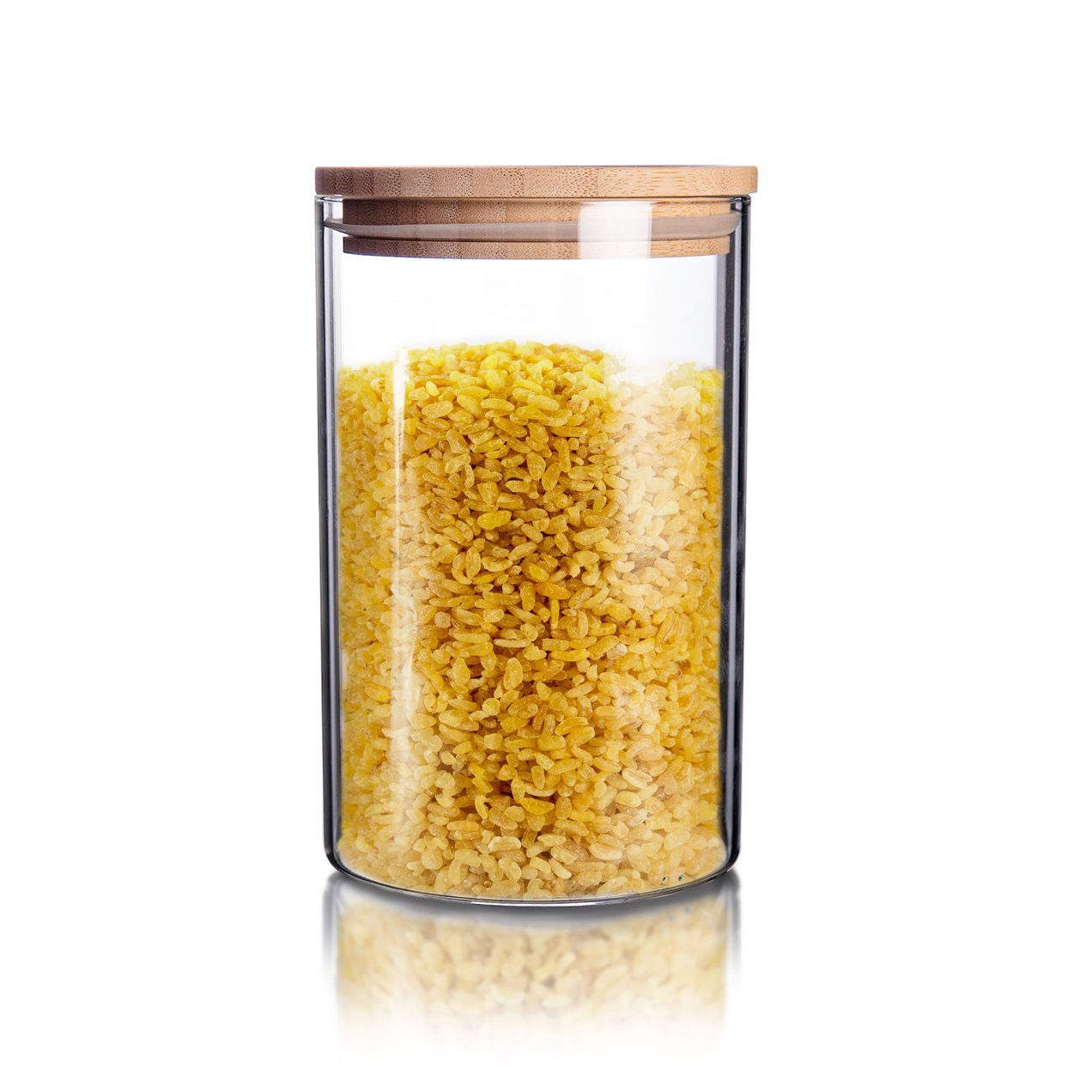 BigDean Vorratsdose Vorratsglas 1,1L Bambus-Deckel 10x17,5cm Vorratsgläser Pasta Müsli, Glas, (1-tlg), Lustdicht. Reduzierter Preis € 9,94. Unverbindliche Preisempfehlung € 11,49
