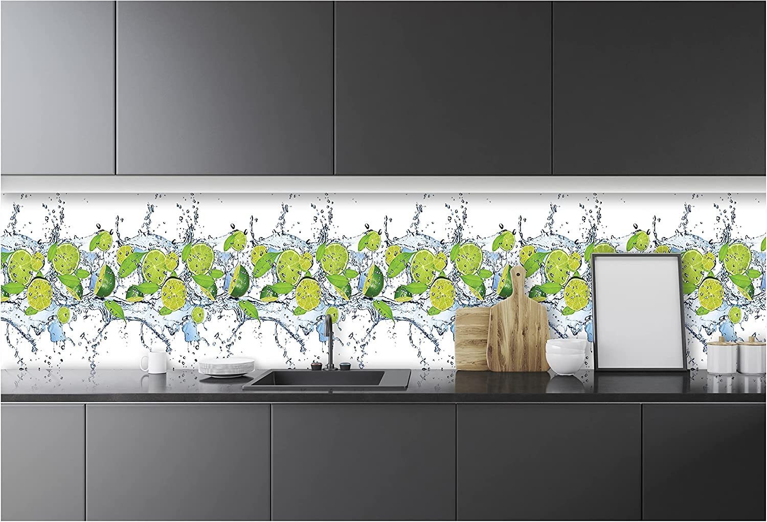 Wallarena Fototapete Küche Abwaschbar 250x60 cm Vlies Tapete Wandtapete Einteilig Küchenrückwand Küchentapete, Glatt, Obst, Vliestapete inklusive Kleister