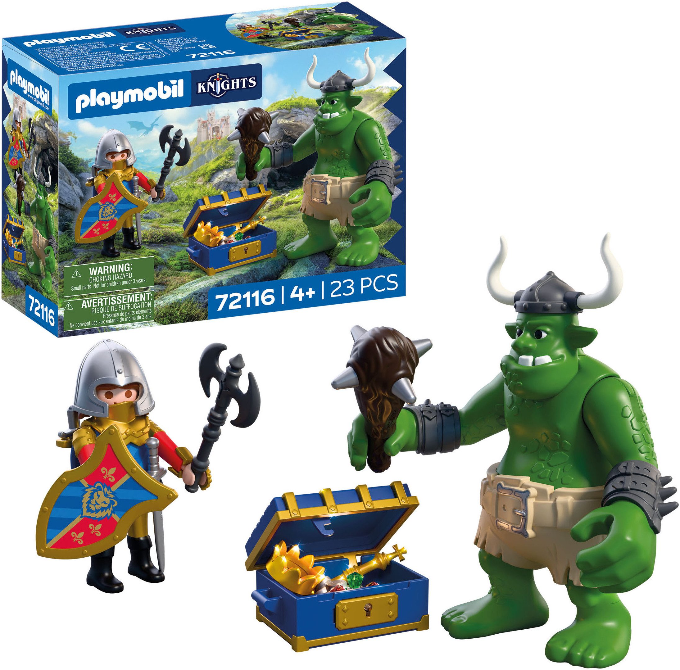 Playmobil® Troll mit Löwenritterschatz (72116), Knights Konstruktions-Spielset, (23 St)