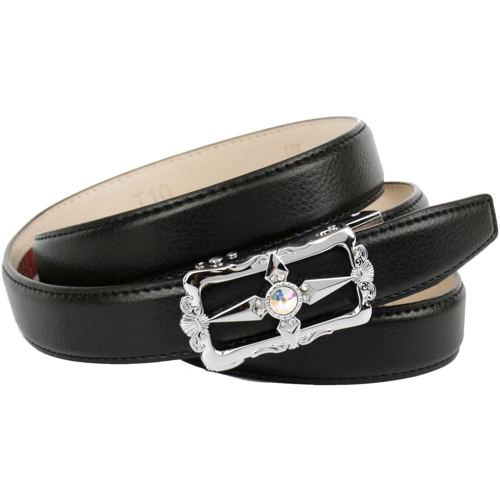 Anthoni Crown Ledergürtel mit filigraner Automatik Schließe günstig online kaufen