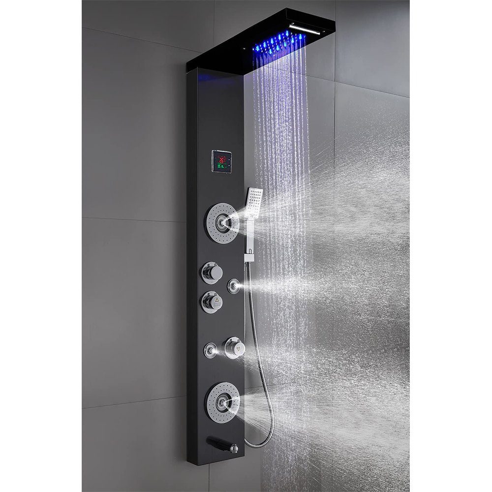 Dusche Edelstahl Armaturen mit Duschsystem XERSEK Typ3 Duschpaneel Regendusche Massagedüsen