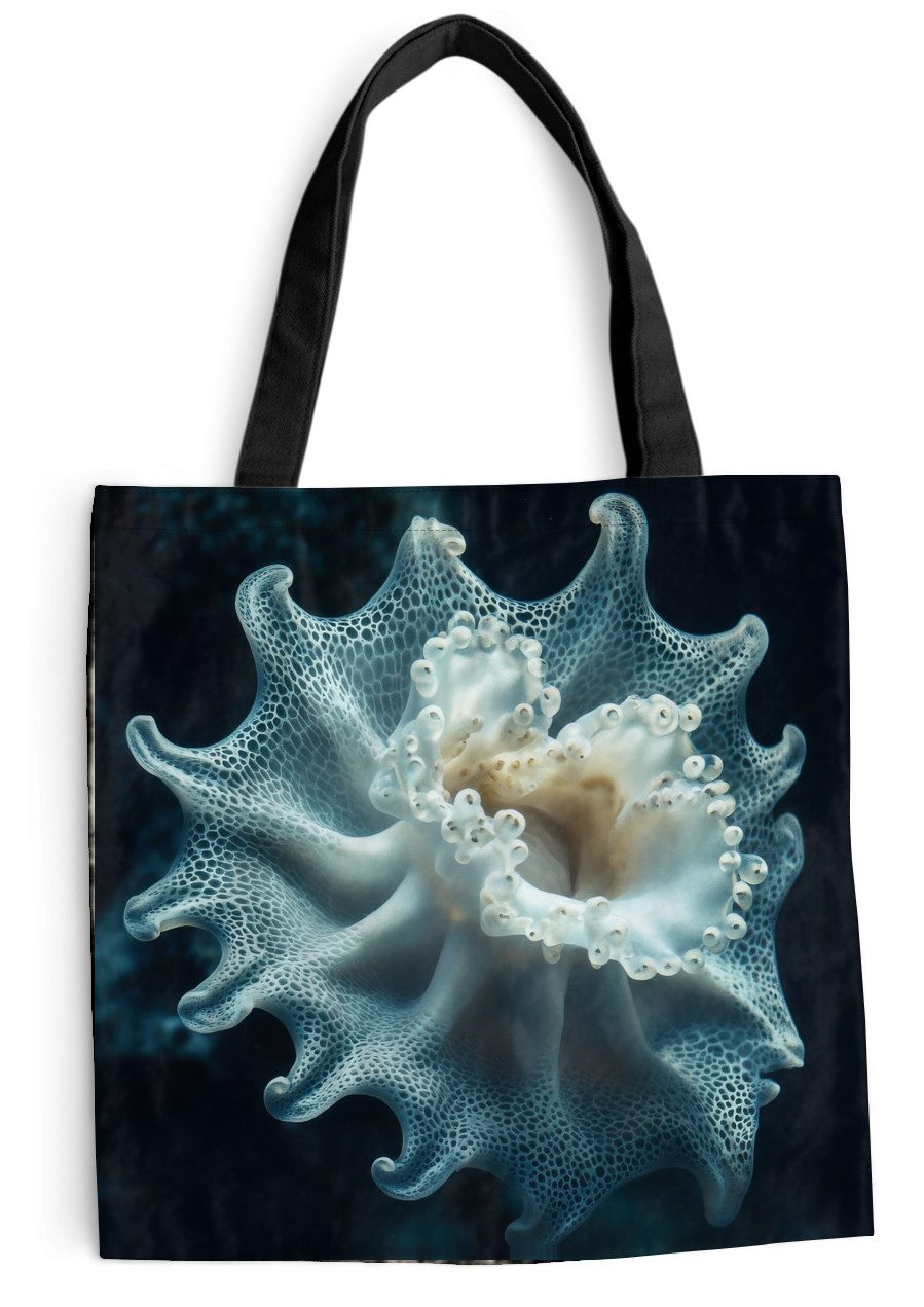 MuchoWow Shopper Meerestier - Weiß - Wellen - Wasser, Handtasche, Damen und Herren, Schultertasche, Umhängetasche, Tote Bag