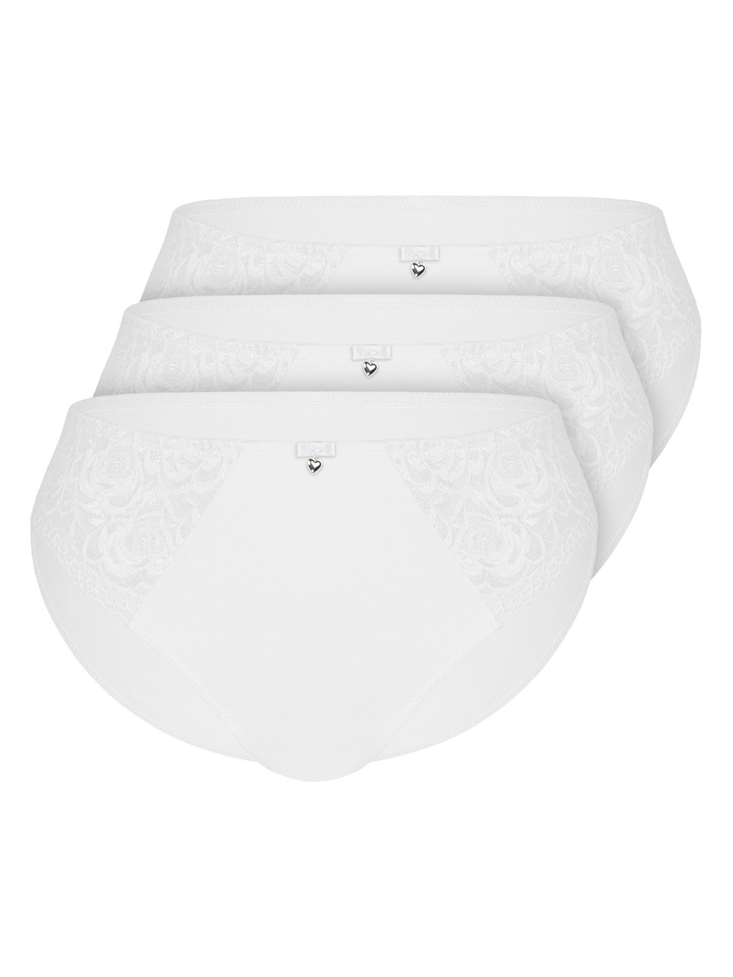 Sassa Bikinislip Damen Slip BEAUTIFUL ROSE (Spar-Set, 3-St) florale Spitzeneinsätze, normale Leibhöhe, klassische Passform