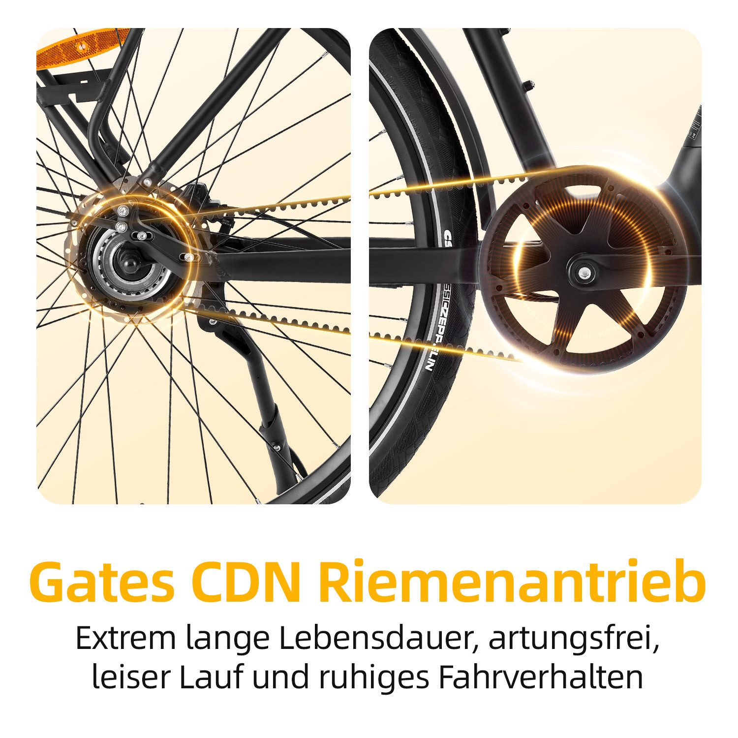 VECOCRAFT E-Bike Cityrad für Pendler 28 Zoll Pedelec Drehmomentsensor 36V 10.4AH 45Nm LUNA NEO, 1 Gang, 45Nm Heckmotor, 374,4 Wh, (hydraulische Scheibenbremsen, Gates Riemenantrieb, LCD-Display), E-Rennrad,StVZO Pedelec, ebike für Damen und Herren