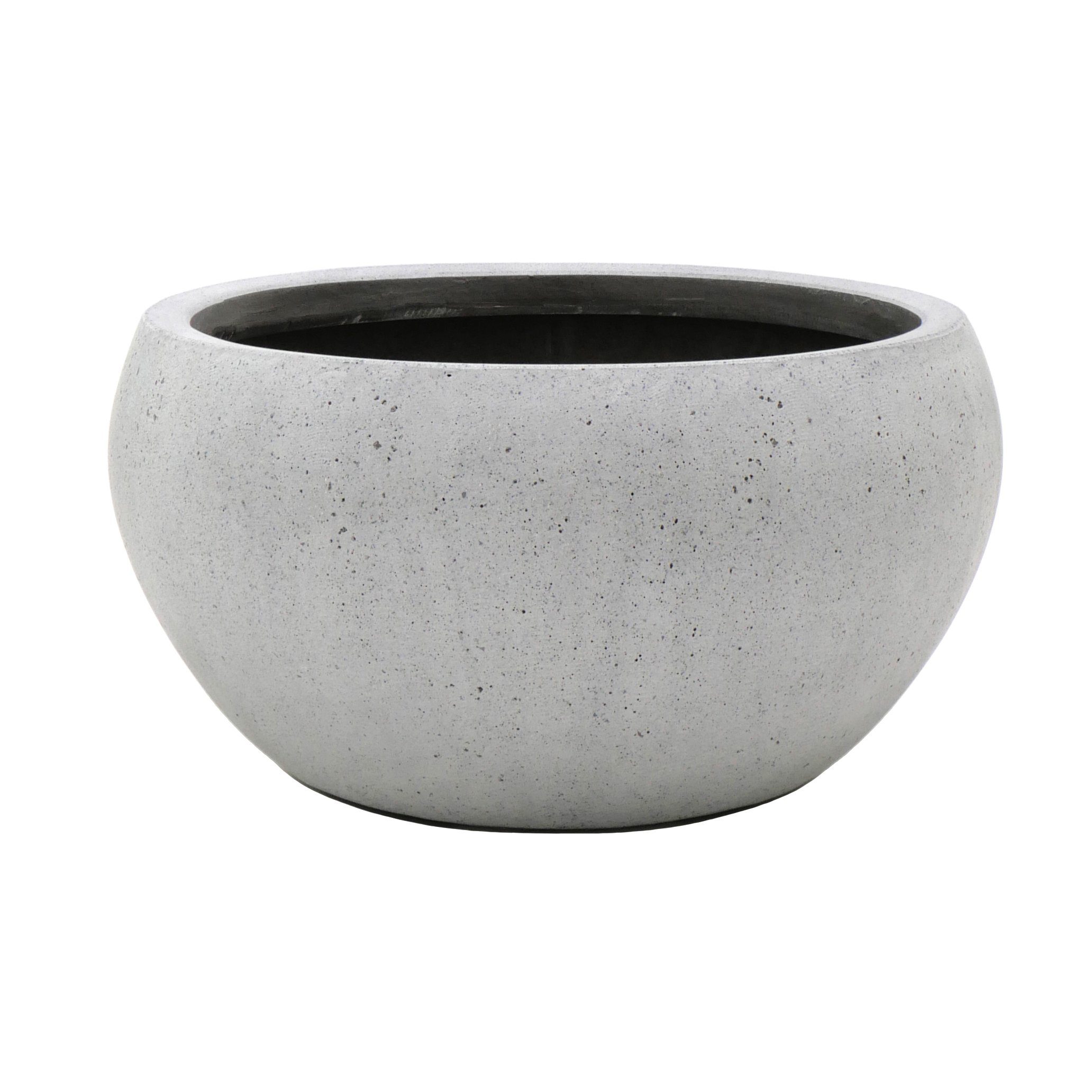 Flingora Pflanzschale Alodie, Fiberglas - Indoor & Outdoor - Zementgrau - Ø 40 cm
