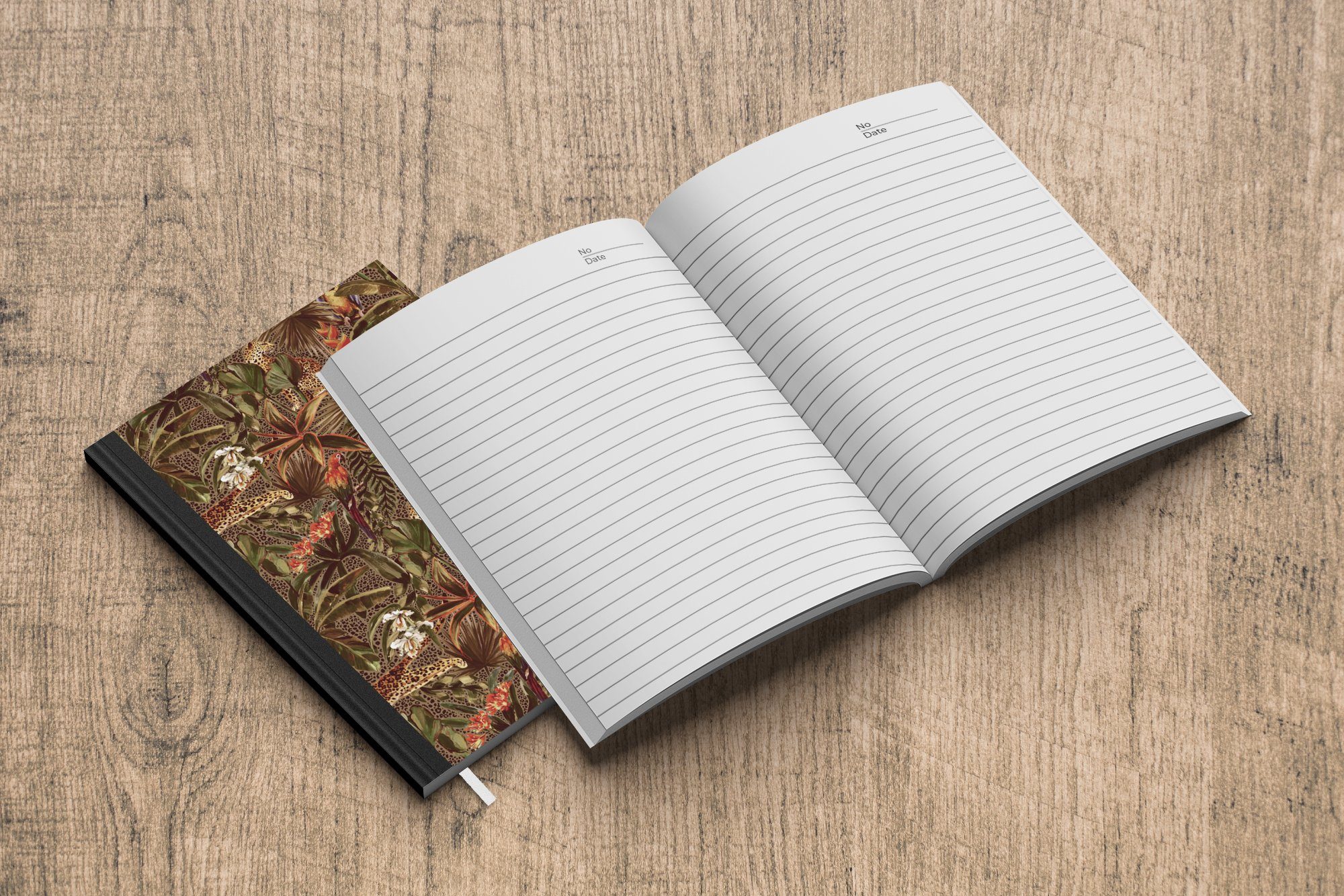 Natur Muster, Haushaltsbuch Seiten, - Journal, Dschungel MuchoWow 98 - Tagebuch, A5, Notizbuch Merkzettel, Notizheft, Vintage -