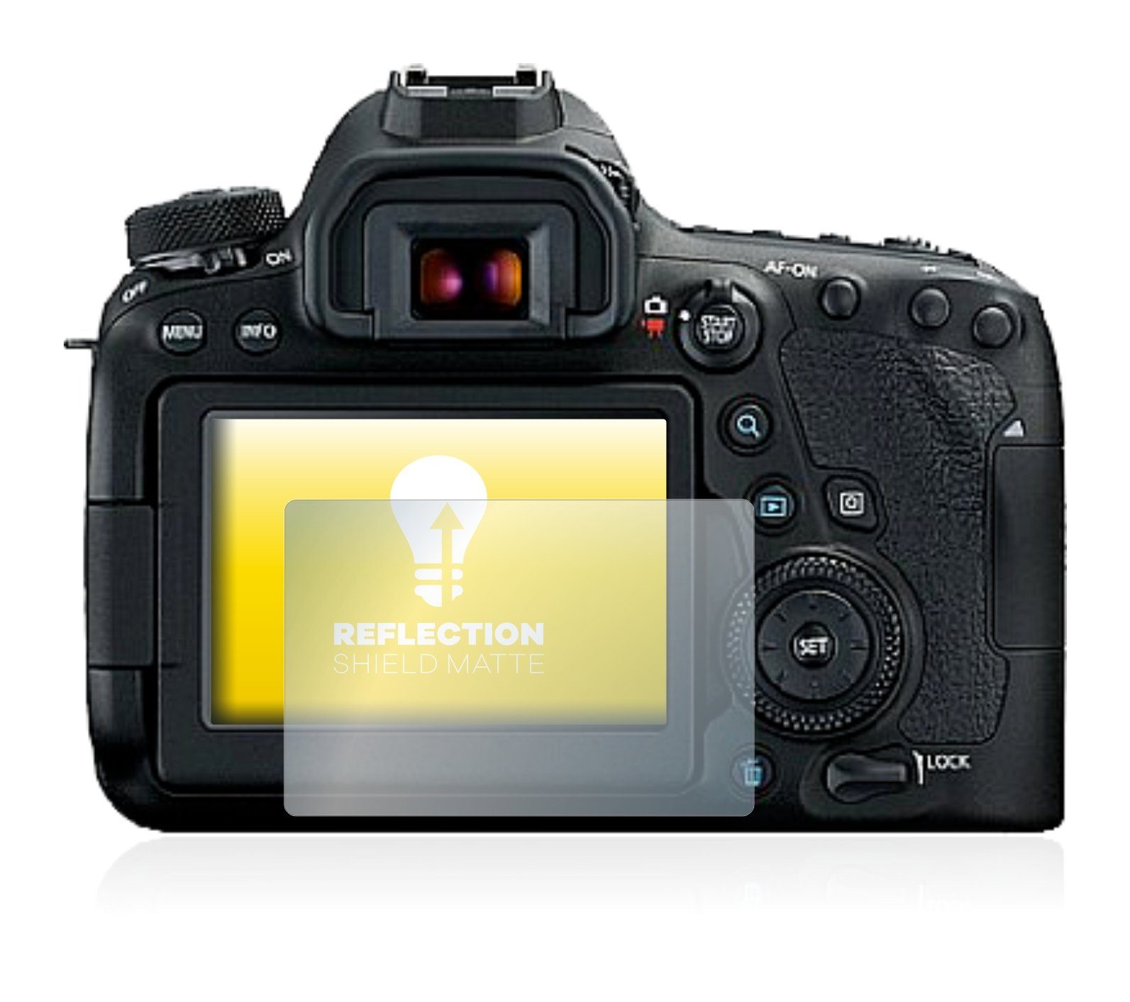 Schulterdisplay 2x Display Schutz Folie für Canon EOS 6D Matt Entspiegelt 