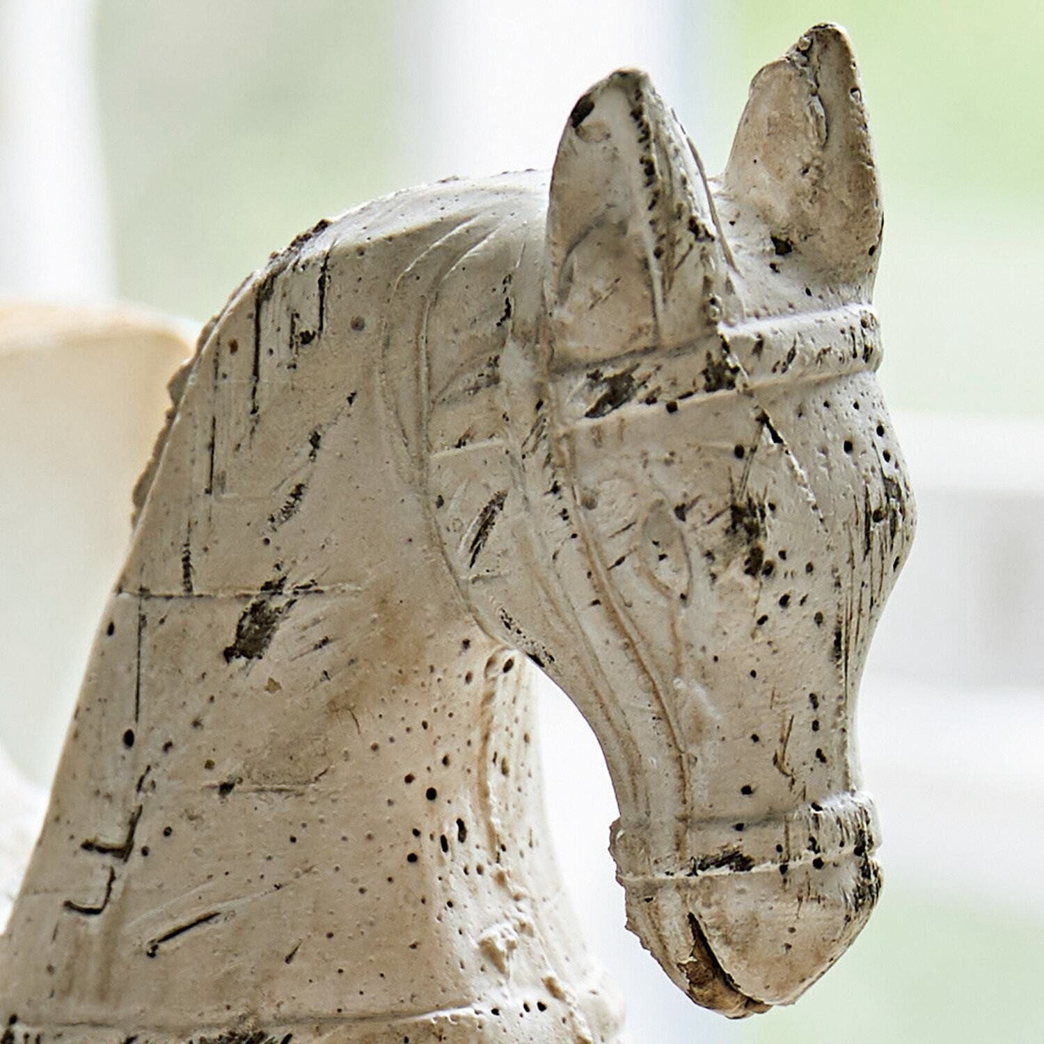 Mirabeau Dekoobjekt Buchstütze 2er Set Horses creme
