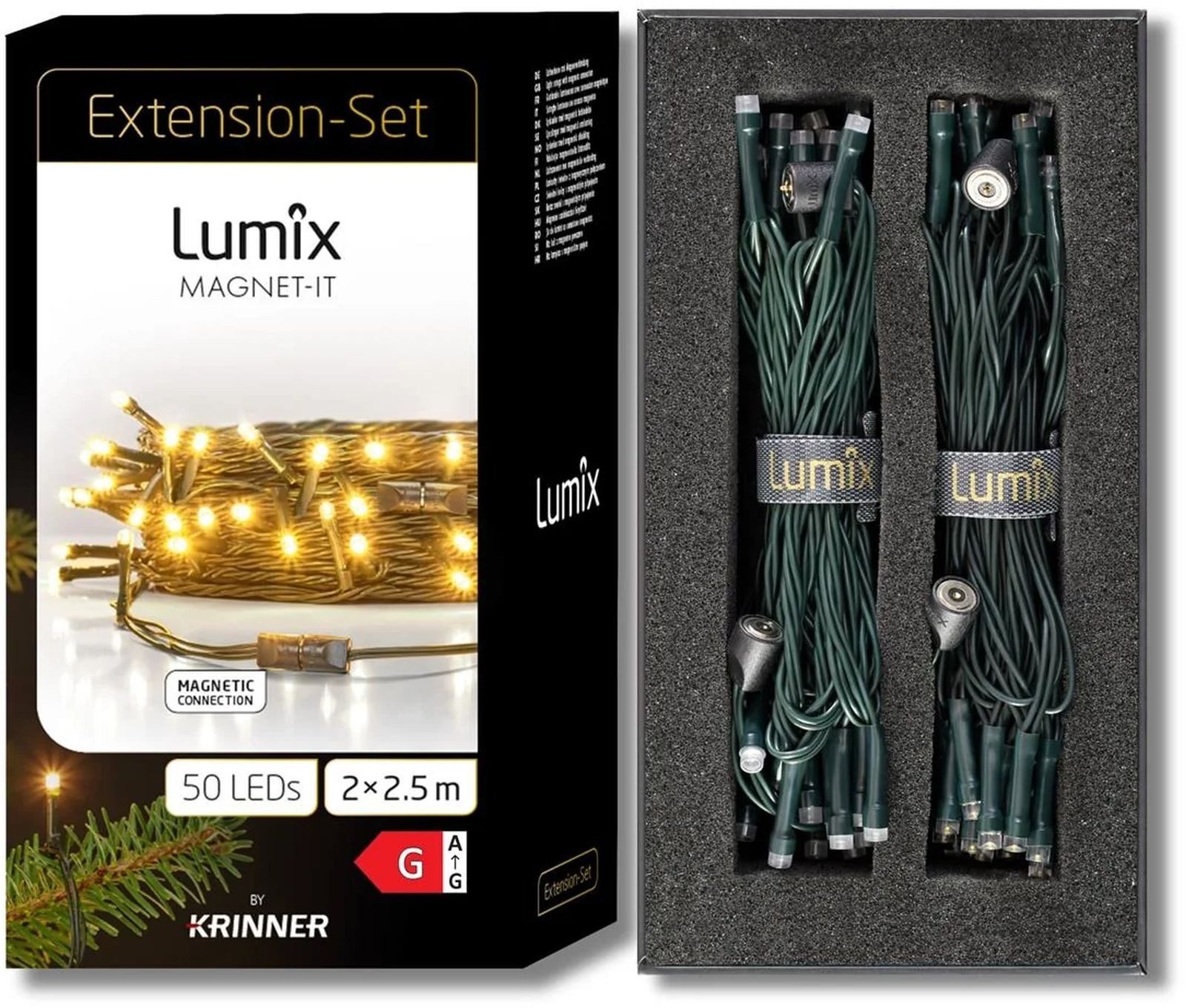 Krinner LED-Lichterkette Magnet-it warm-white Erweiterungs-Set, magnetisch verbindbares Erweiterungs-Set, Basis-Set erforderlich