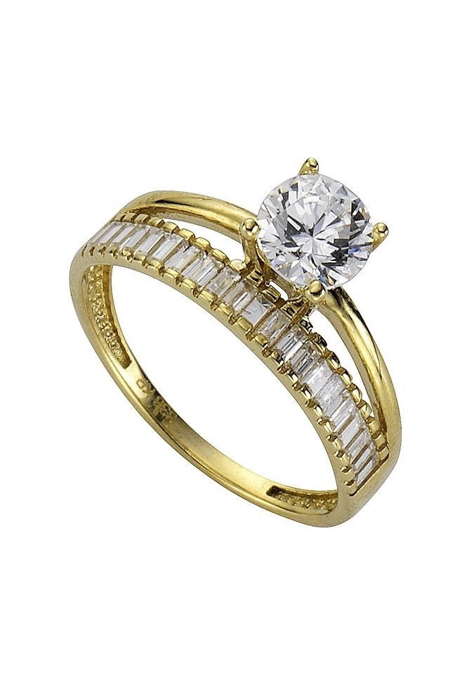 Goldring Schmuck Geschenk Gold 333 Damenring Verlobungsring Goldring Solitär