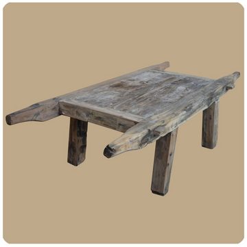 SIMANDRA Couchtisch Sitzbank (Einzelstück, 1 Tisch), gefertigt in Handarbeit, antik, absolutes Unikat
