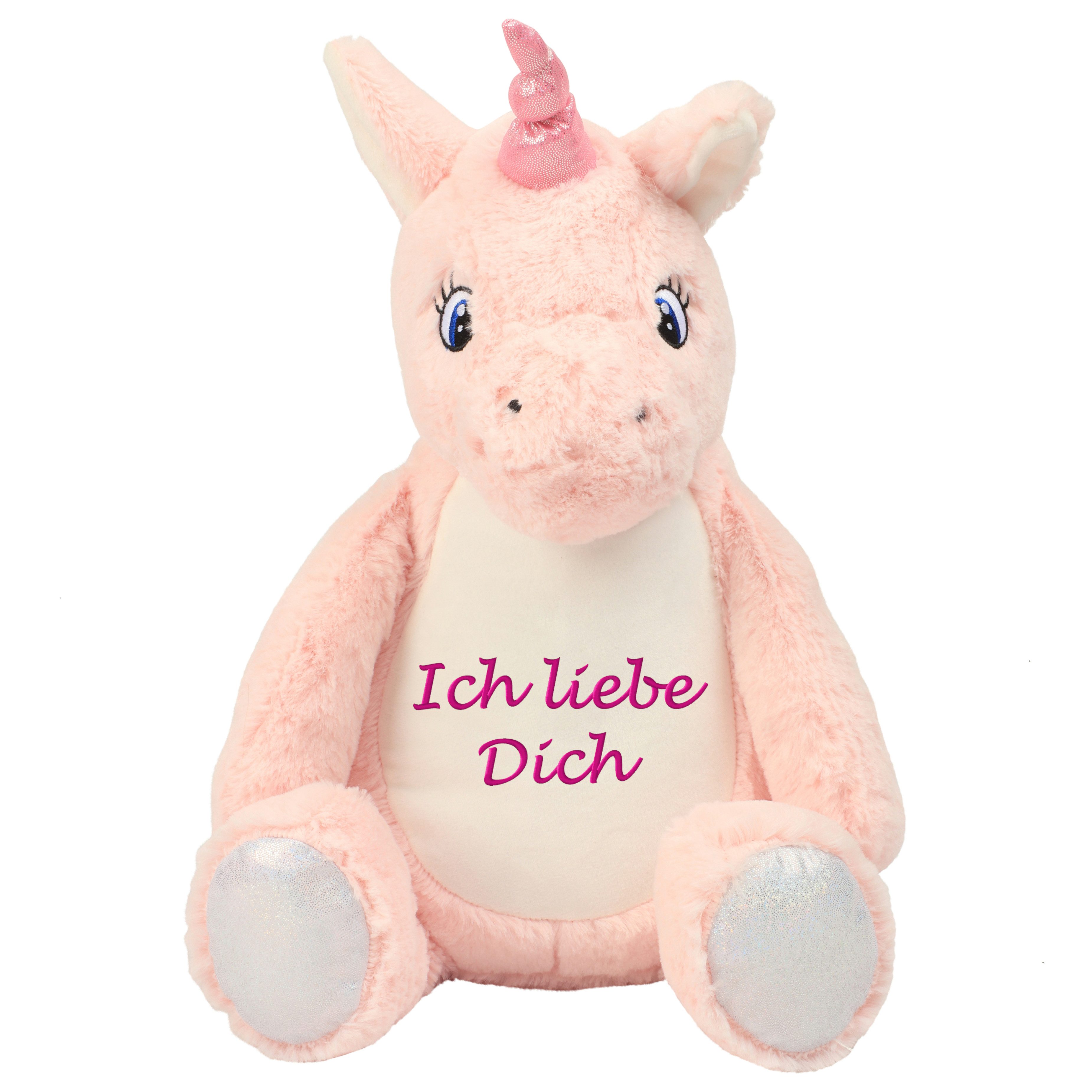 Schnoschi Kuscheltier Plüschtier hochwertig mit "Ich liebe Dich" bestickt, Stickerei mit Ich liebe Dich