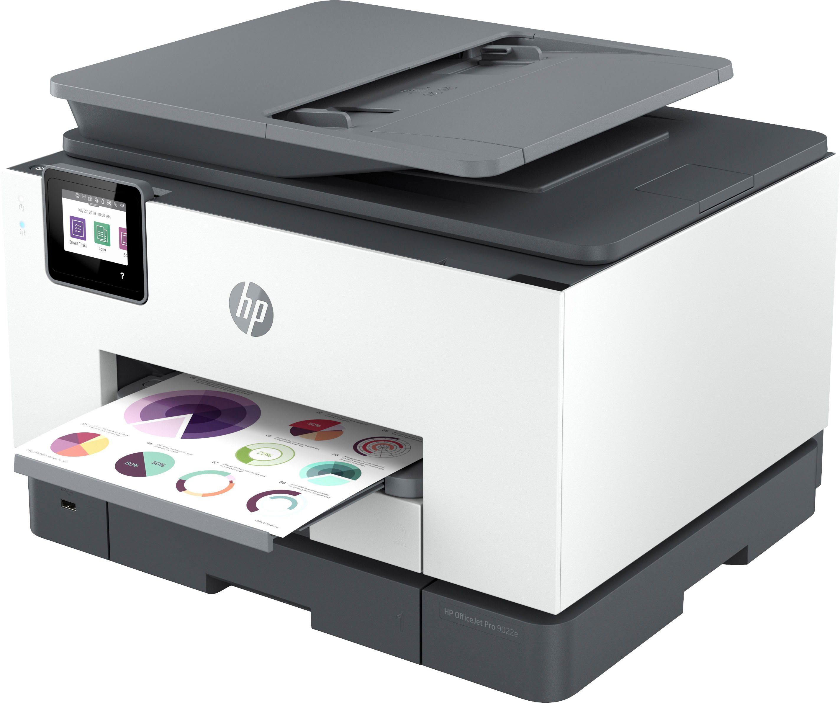 HP OfficeJet Pro 9022e AiO Instant Multifunktionsdrucker, kompatibel) color A4 (LAN HP+ Ink (Wi-Fi), (Ethernet), WLAN