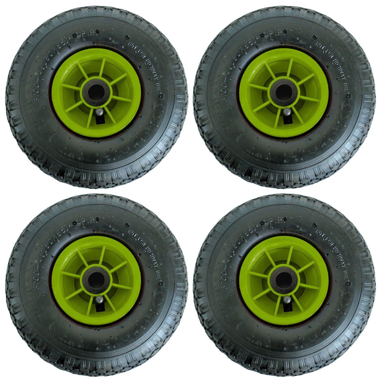 Sackkarren-Rad 4x Sackkarrenrad Luftrad 260x85 3.00-4 Achlänge 75 mm 4PR Lagen mit