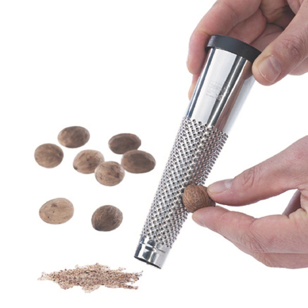 GEFU Muskatmühle Muskatreibe MOLA Edelstahl Muskat Reibe Ingwer Gew