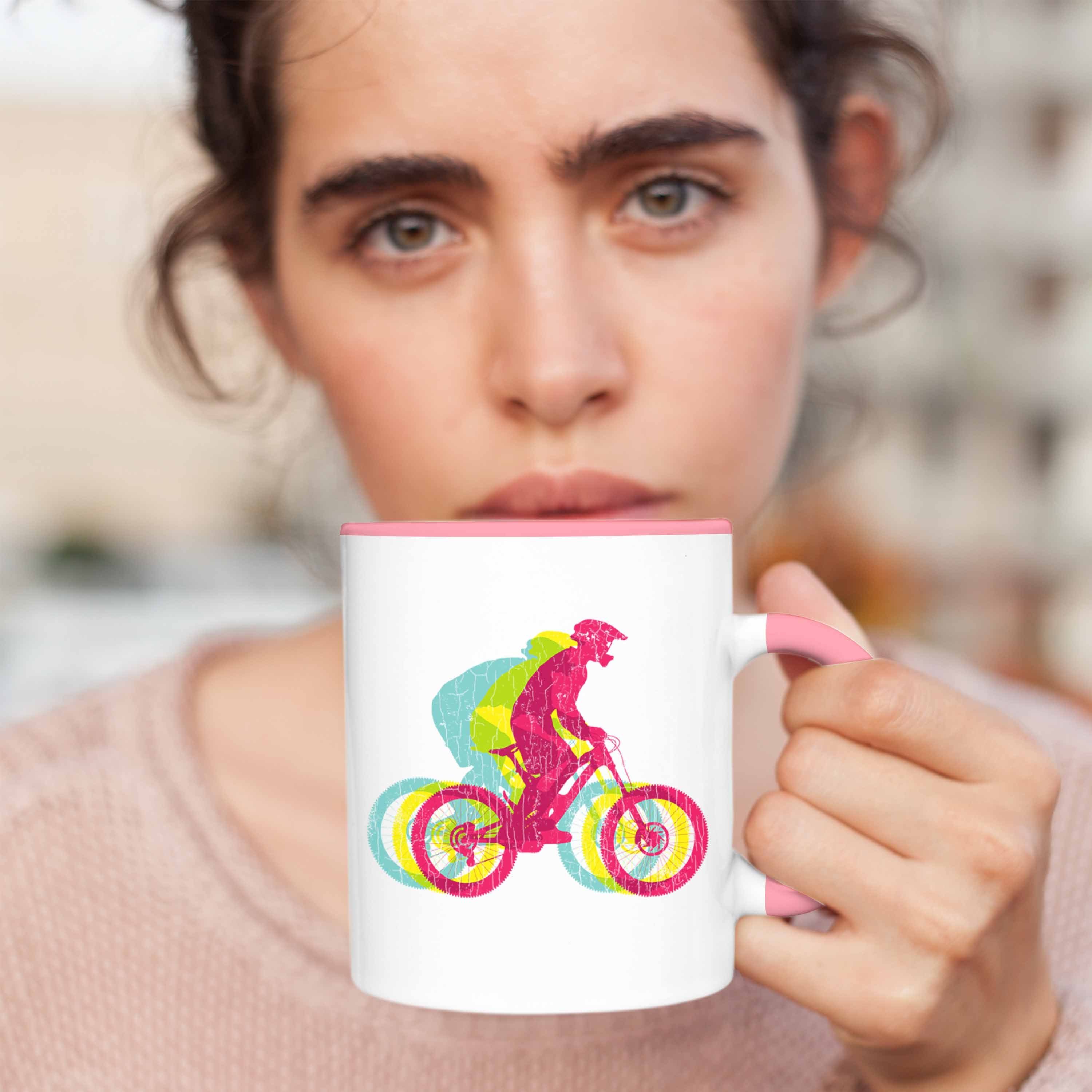 Fun Tasse MTB Geschenkidee Moutainbike Trendation Trendation Grafik - Mountainbiker Rosa Kinder Kaffeetasse Accessories Geschenk Männer Tasse