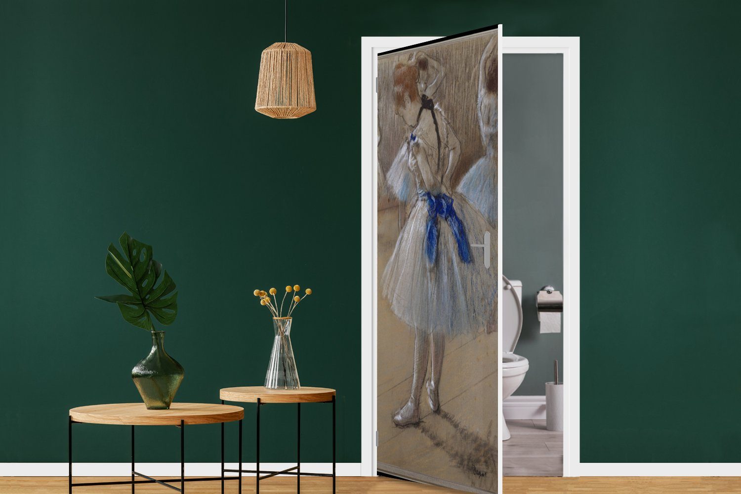 Gemälde für bedruckt, (1 Degas, Fototapete St), Tür, Tänzerin Matt, Türtapete 75x205 von MuchoWow - Türaufkleber, Edgar cm