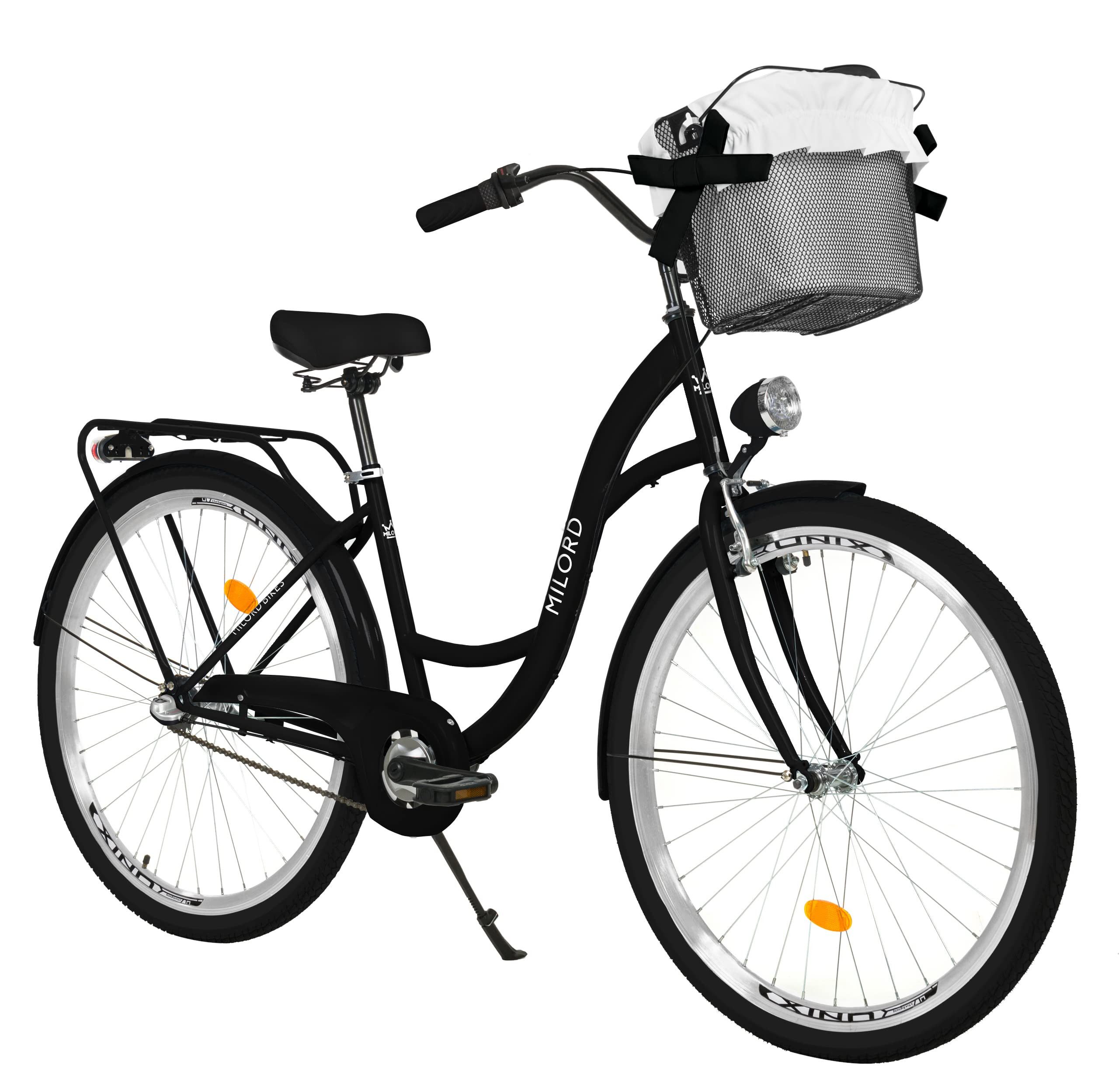 Milord Cityrad Milord Komfort City Fahrrad Korb Damenfahrrad, 28/26 Zoll, 3-Gang, 3 Gang, (Fahrradständer, Gepäckträger, Klingel, Korb, Kotflügel)