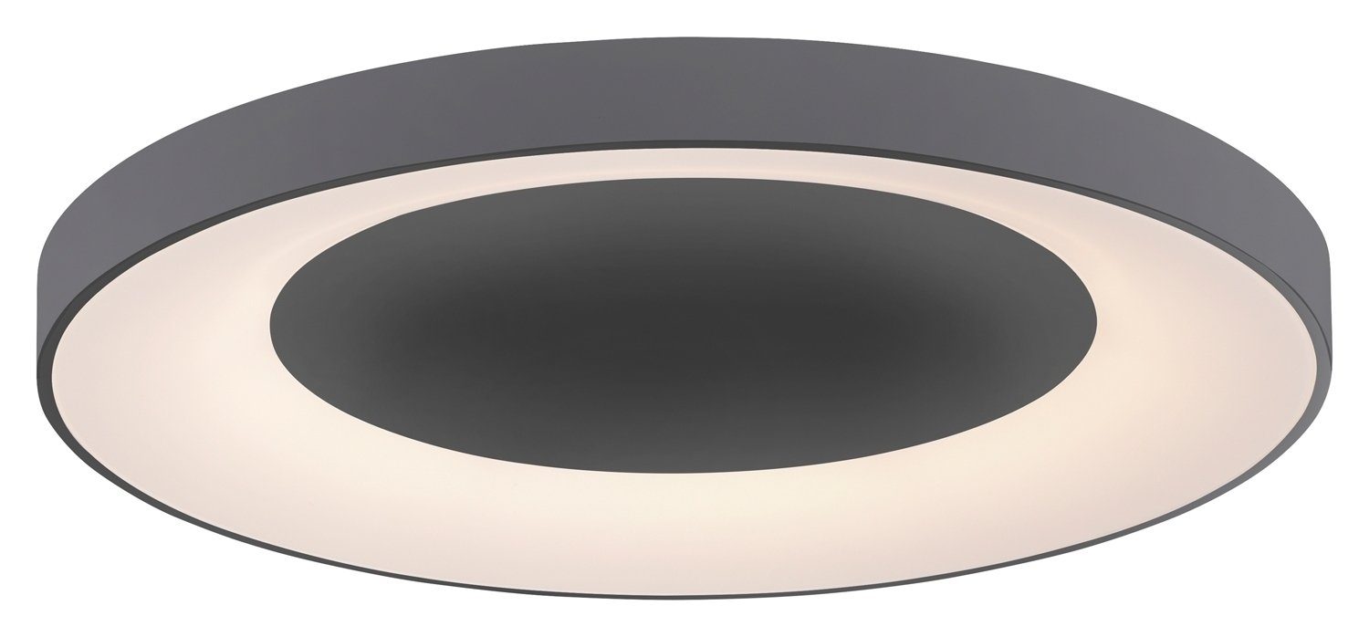 JUST LIGHT LED Deckenleuchte ANIKA, 1-flammig, Ø 70 cm, Grau, Weiß, Kunststoff, Anpassung der Farbtemperatur, Dimmfunktion, Memoryfunktion, LED fest integriert, Neutralweiß, Warmweiß, LED Deckenlampe