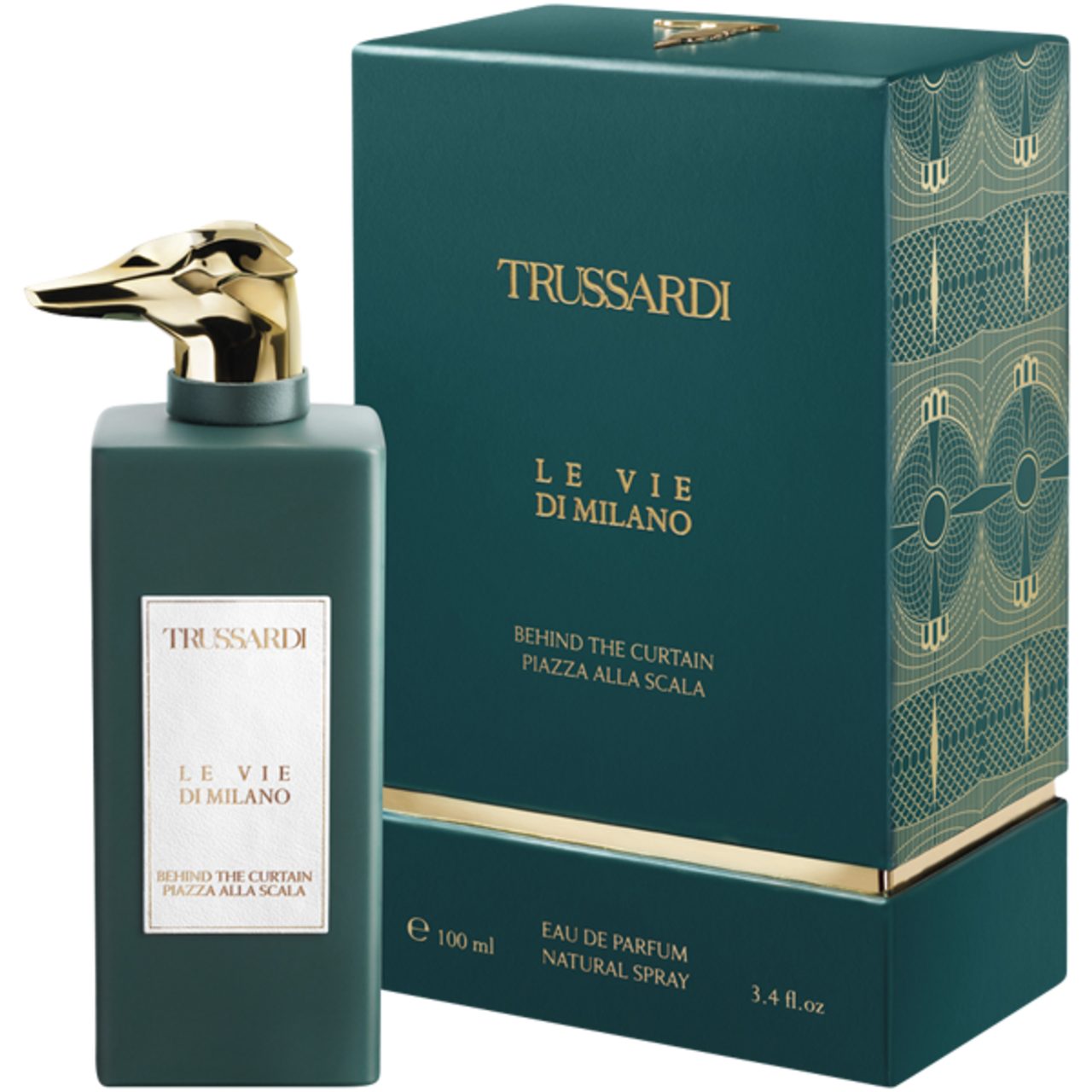 Trussardi Eau de Parfum Le Vie Di Milano Behind the Curtain Piazza alla Scala EdP Nat. Spray, Unisex-Duft, Woody Leather