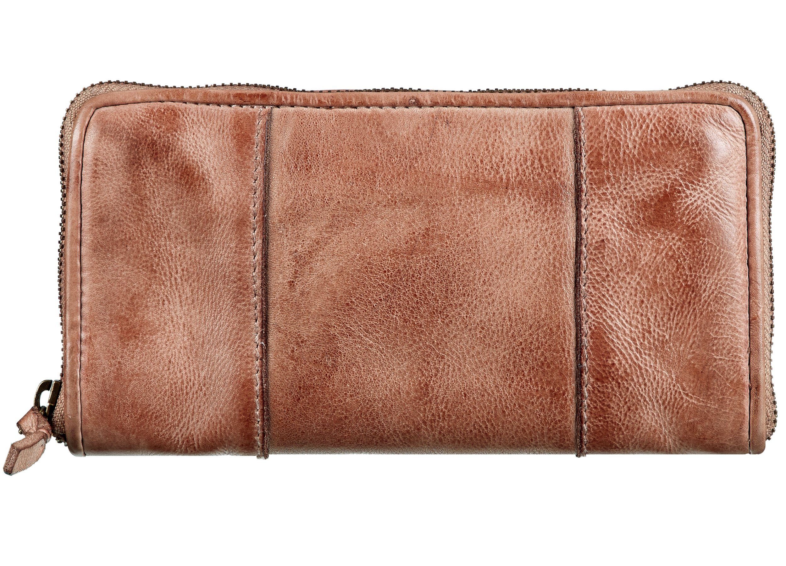Bull & Hunt Geldbörse zip wallet, Verschließbares Münzfach auf der Rückseite der Geldbörse