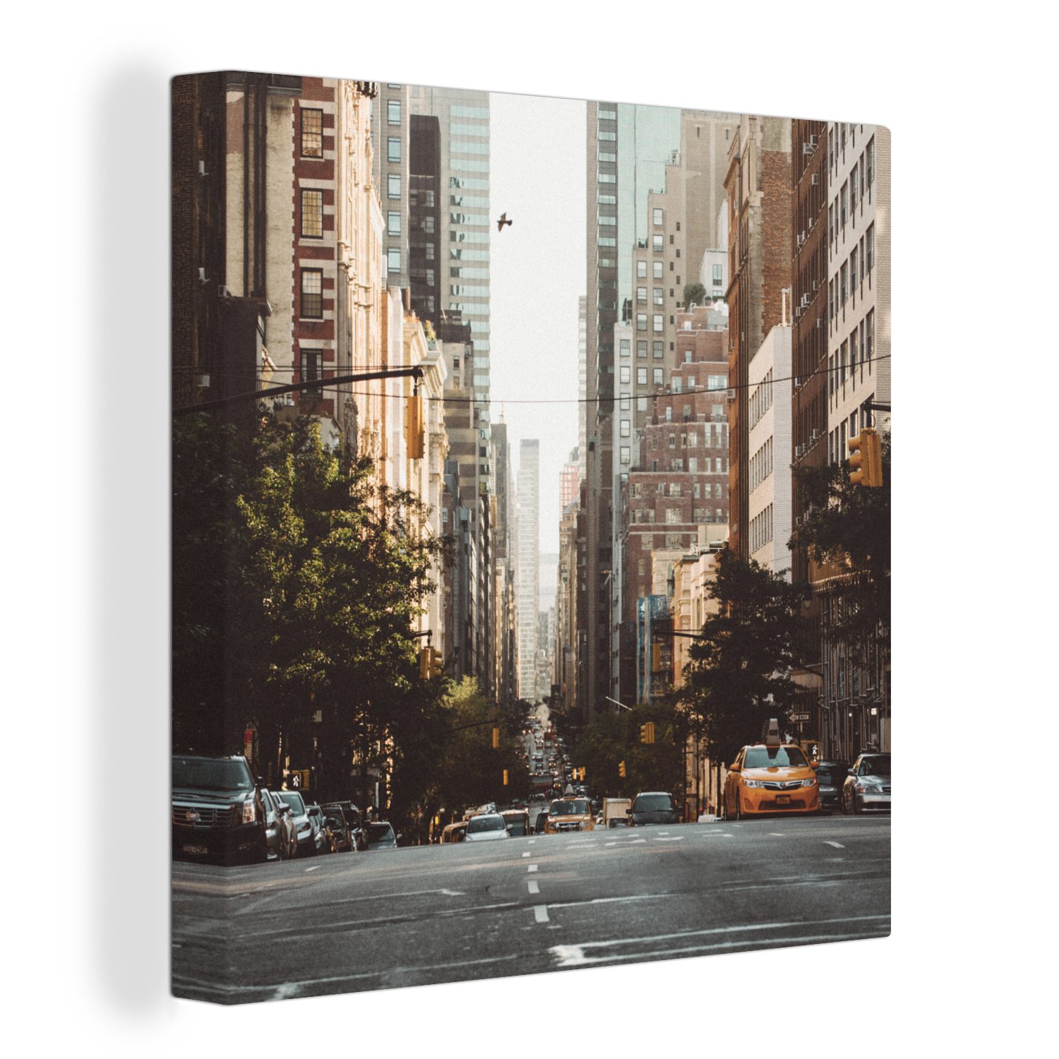 OneMillionCanvasses® Leinwandbild New York am Morgen, (1 St), Leinwand Bilder für Wohnzimmer Schlafzimmer | Leinwandbilder