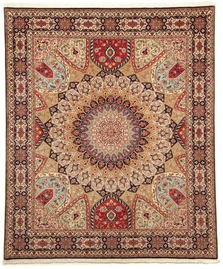 Orientteppich Perser - Täbriz - Royal - 246 x 205 cm - mehrfarbig, morgenland, rechteckig, Höhe: 7 mm, Wohnzimmer, Handgeknüpft, Einzelstück mit Zertifikat