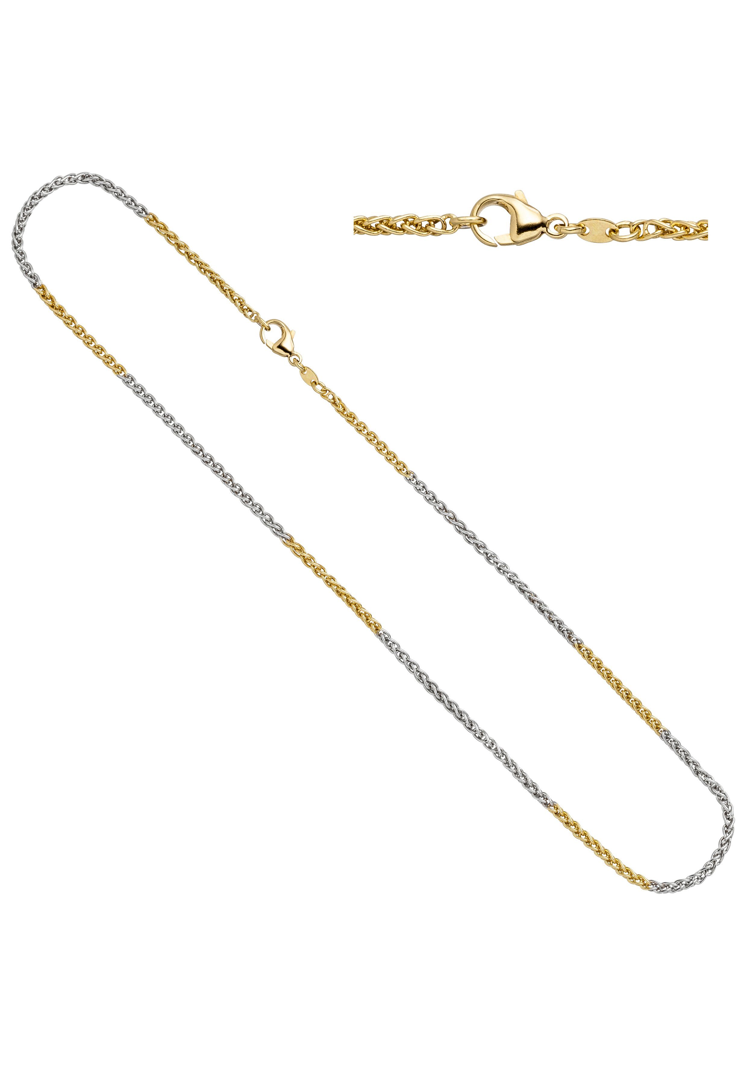 JOBO Goldkette, Zopfkette 585 Gold bicolor 42 cm 2,2 mm