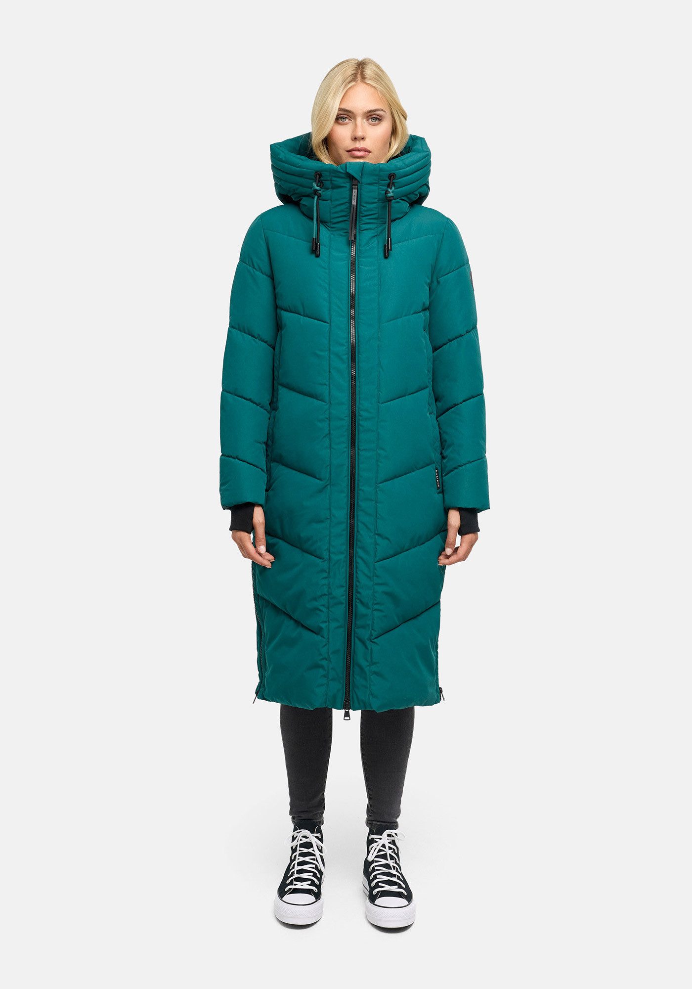 Marikoo Winterjacke Nadaree XVI Stepp Mantel mit großer Kapuze