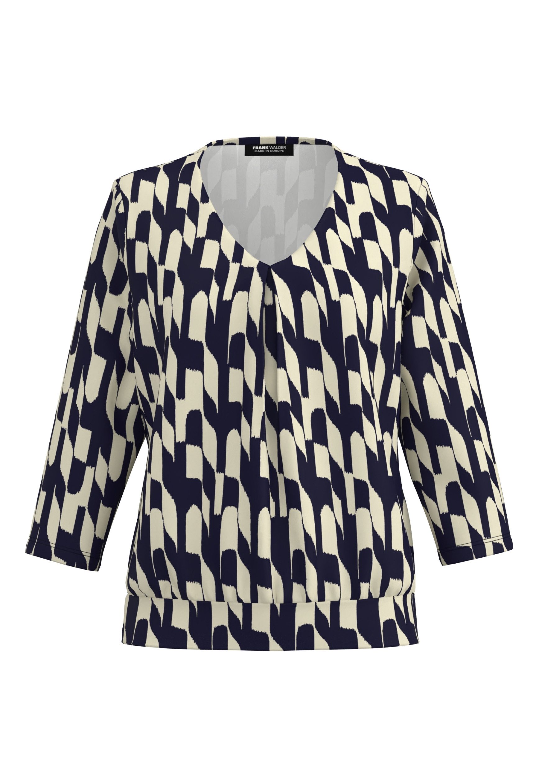 FRANK WALDER Langarmbluse - Blusenshirt - Damenbluse - Shirtbluse - Bluse gemustert
