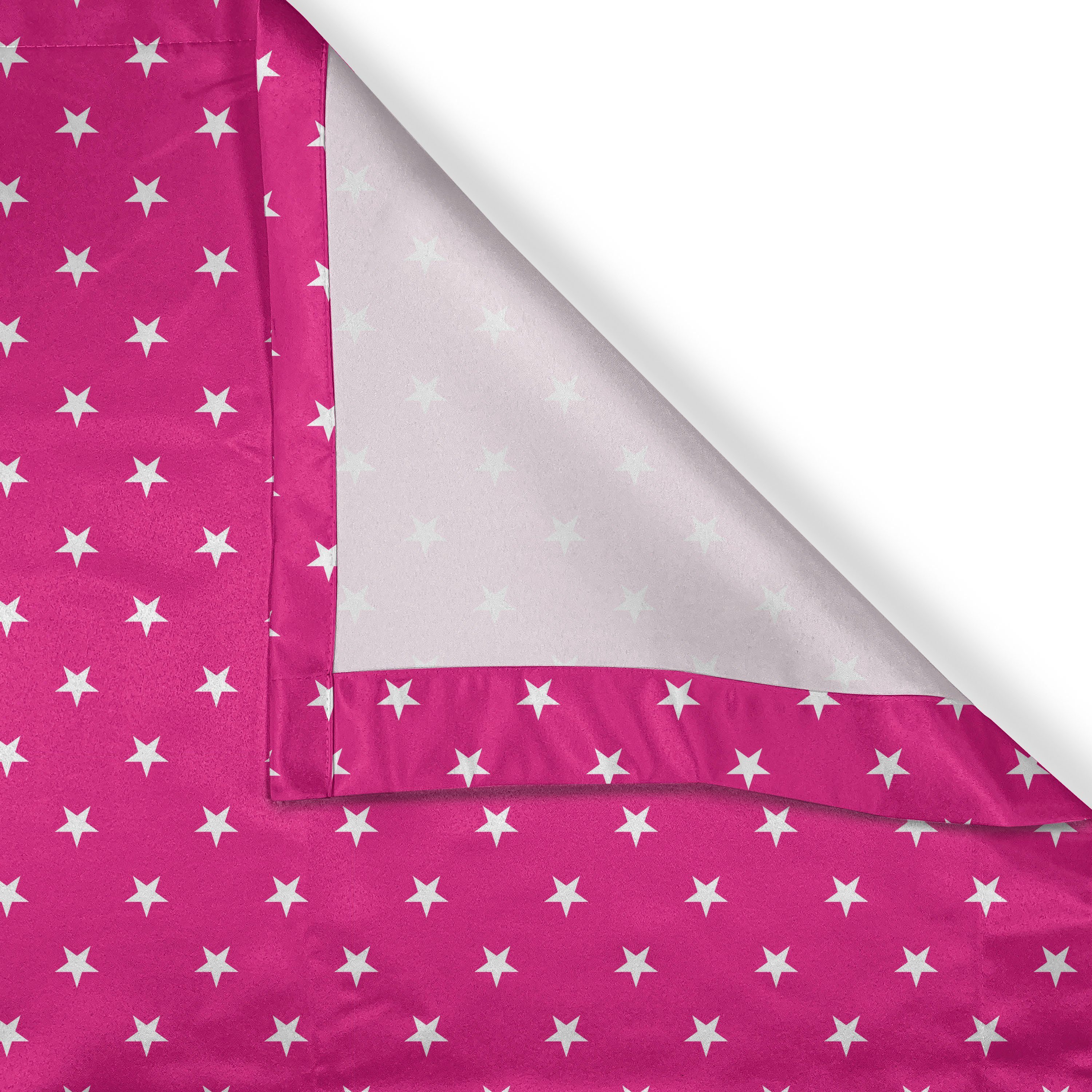 Dekorative Gardine Schlafzimmer Girlish White Stars Hot Wohnzimmer, 2-Panel-Fenstervorhänge Pink für Abakuhaus,