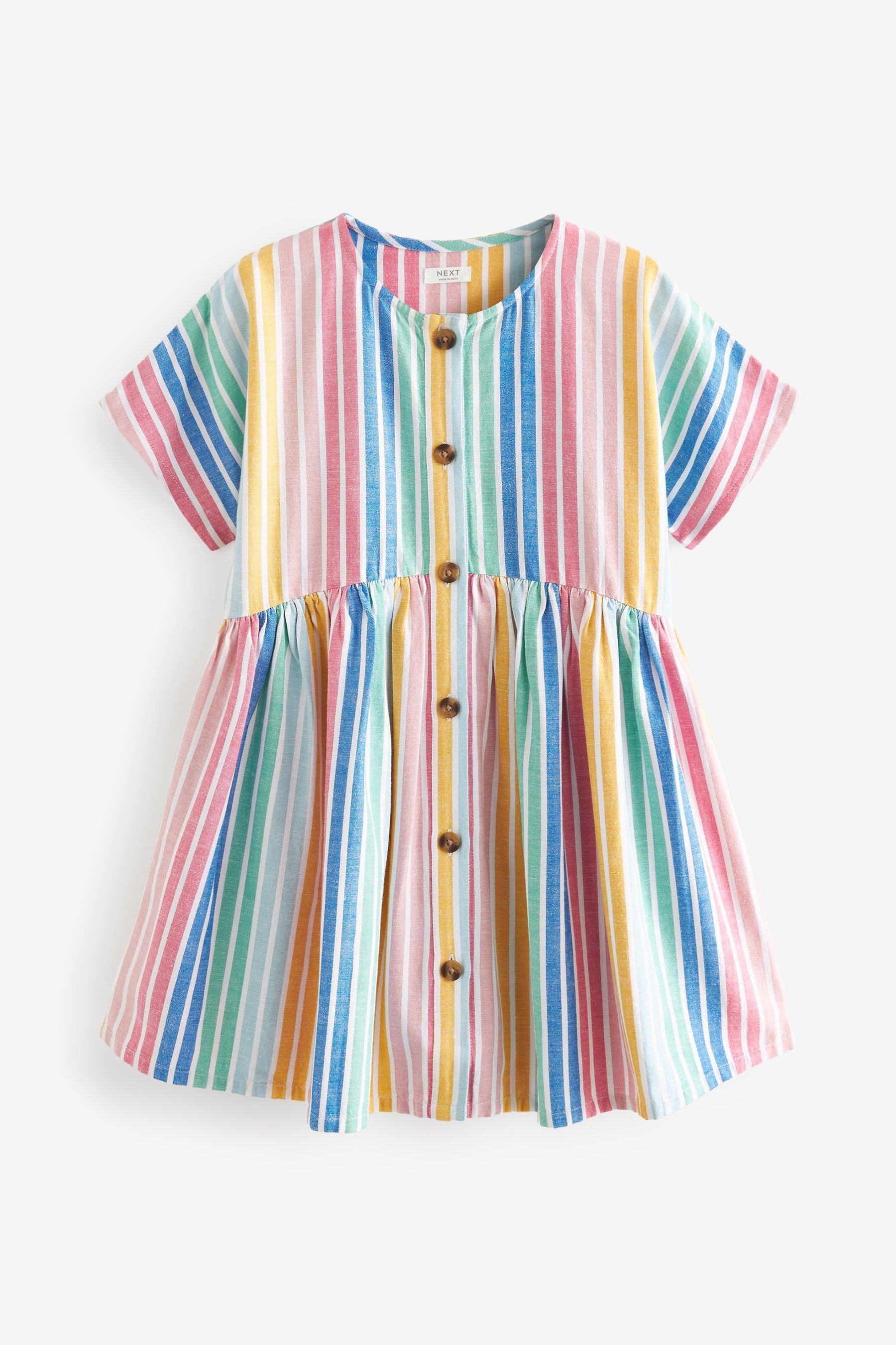 Next Pastel Stripe Lockeres Kleid Blusenkleid Rainbow (1-tlg)