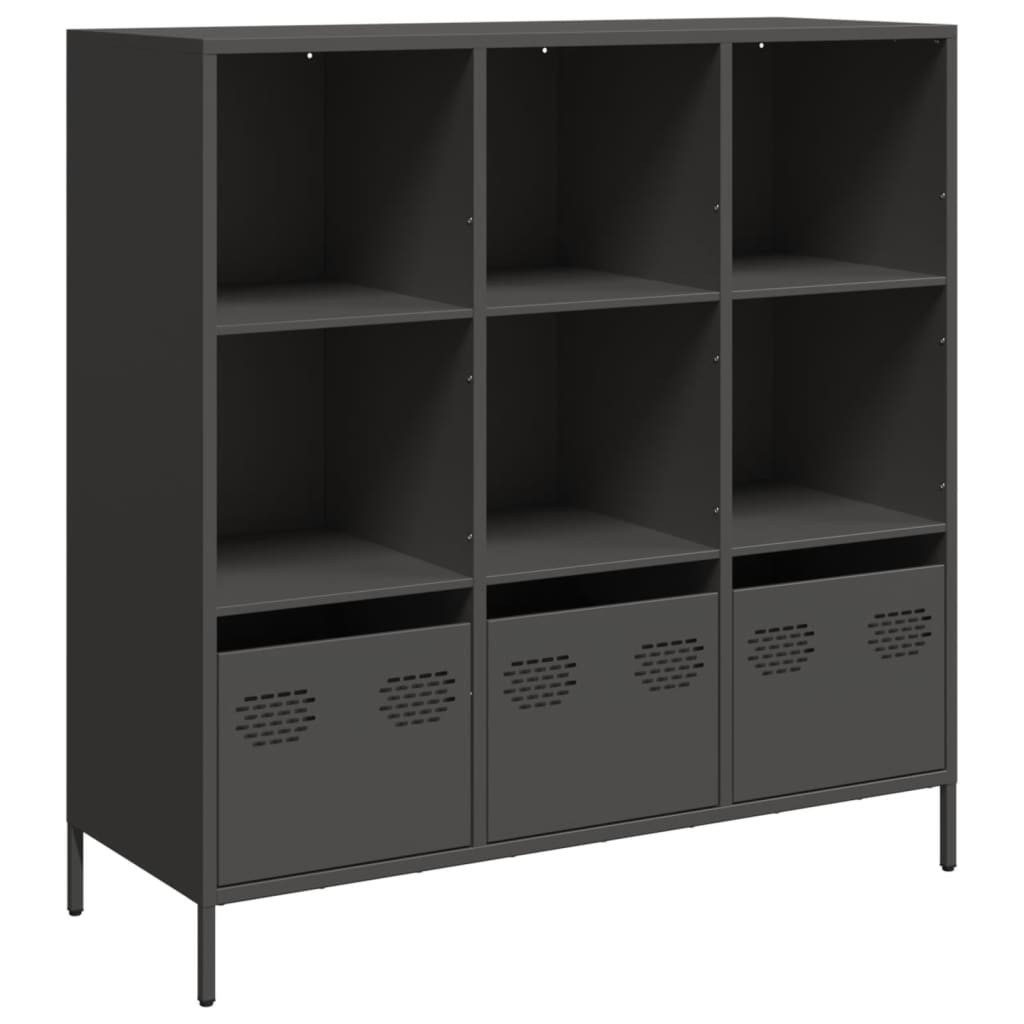 vidaXL Highboard Highboard Schwarz 101,5x39x103,5 cm Stahl (1 St)