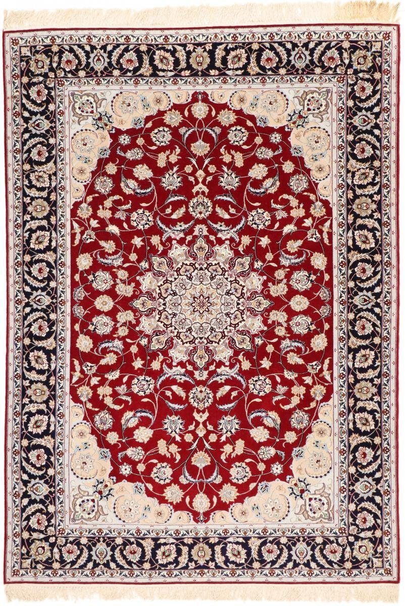 Orientteppich Isfahan Seidenkette 160x229 Handgeknüpfter Trading, 6 rechteckig, mm Orientteppich, Höhe: Nain