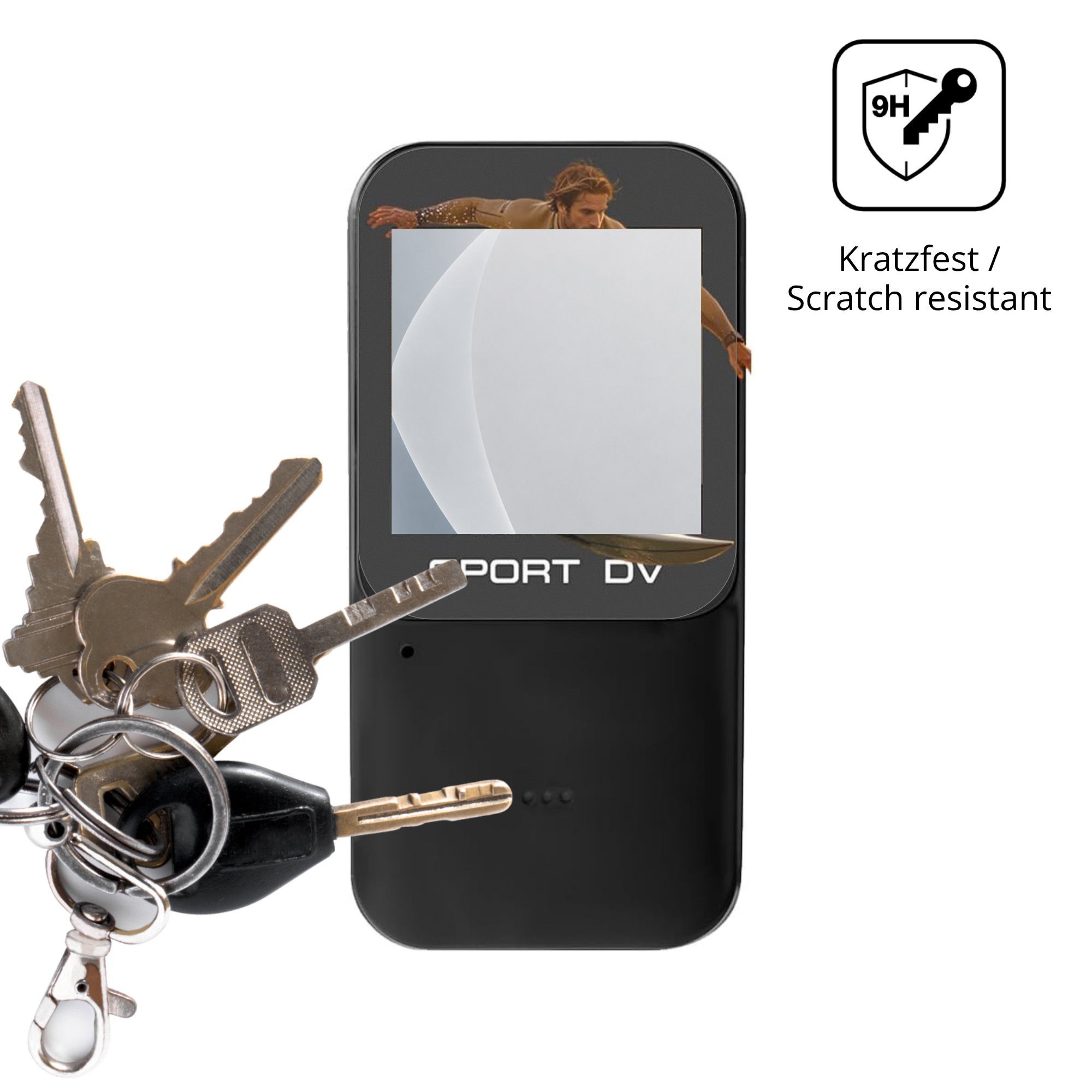 dipos Displayschutzfolie Schutzfolie für NNYYMH 1.47 Zoll Sport DV, 2 Stück, Displayschutz Schutz Folie Made in Germany