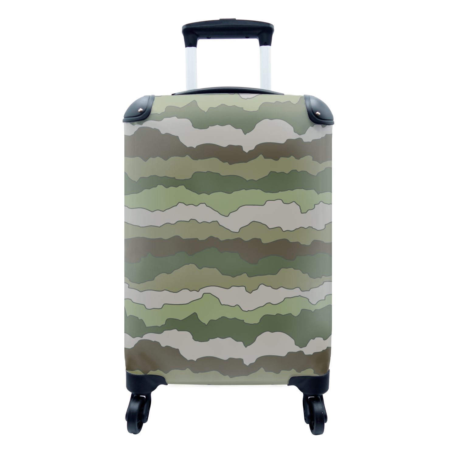 MuchoWow Handgepäckkoffer rollen, Ferien, Reisetasche - Muster Armee, Handgepäck Reisekoffer Rollen, - Trolley, mit für 4 Camouflage